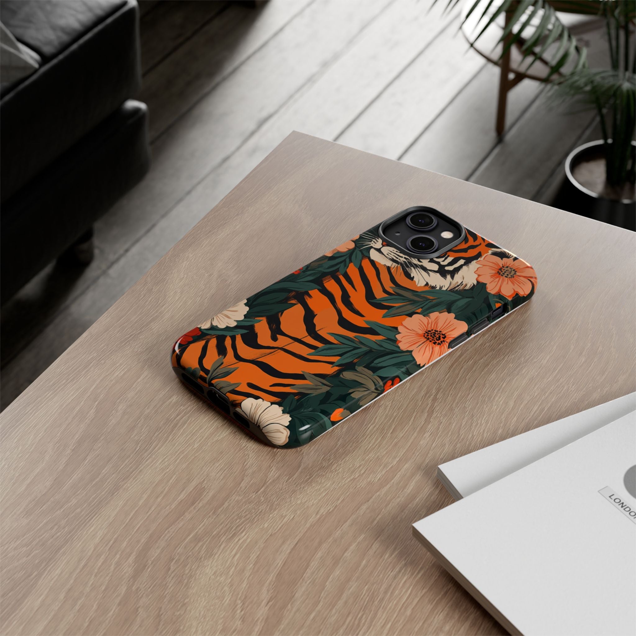 Tough Cases: Floral Tiger Phone Case