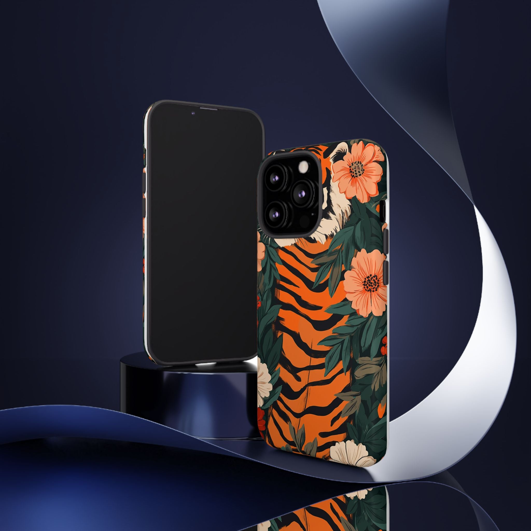 Tough Cases: Floral Tiger Phone Case