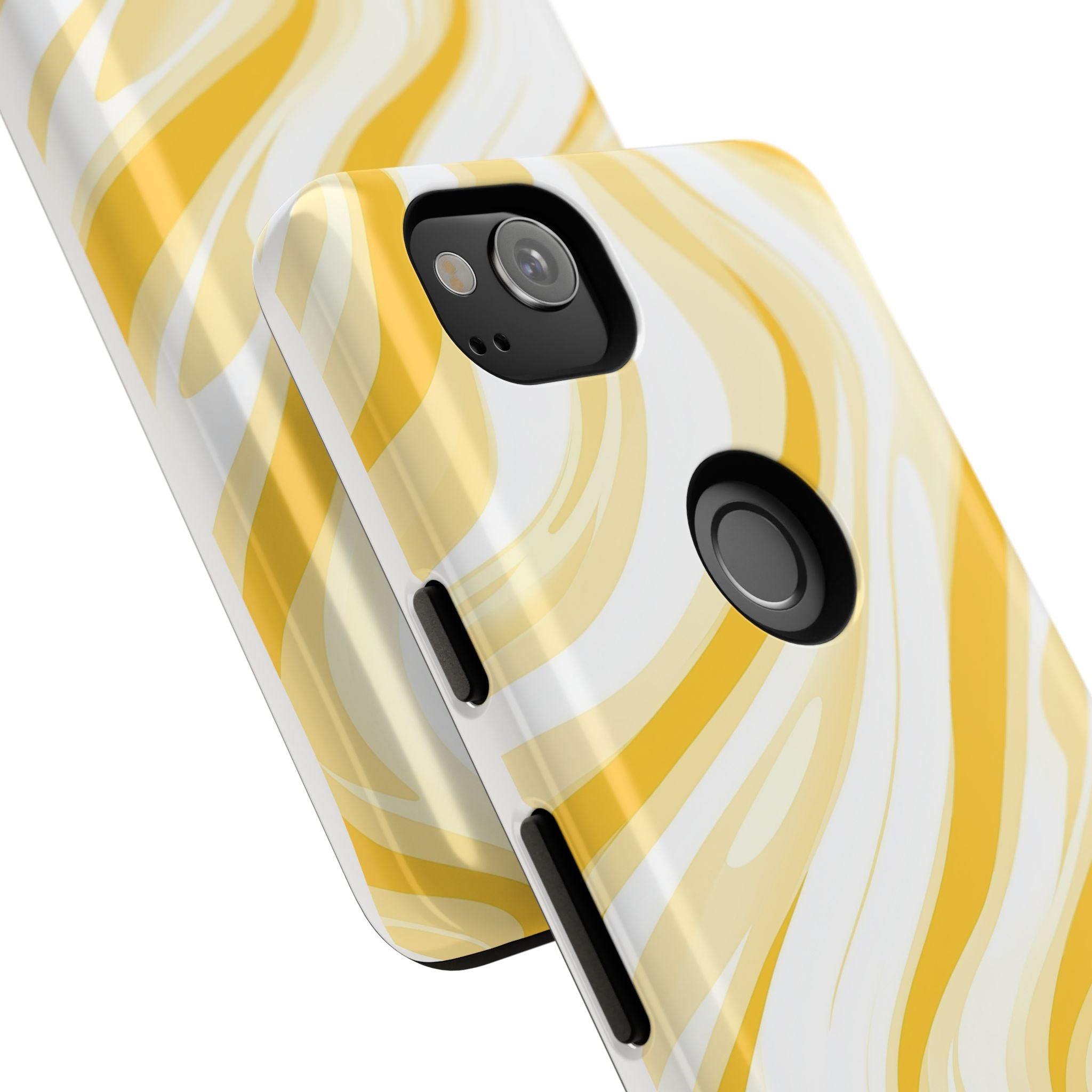 Stylish Phone Case with Yellow Marble Design
