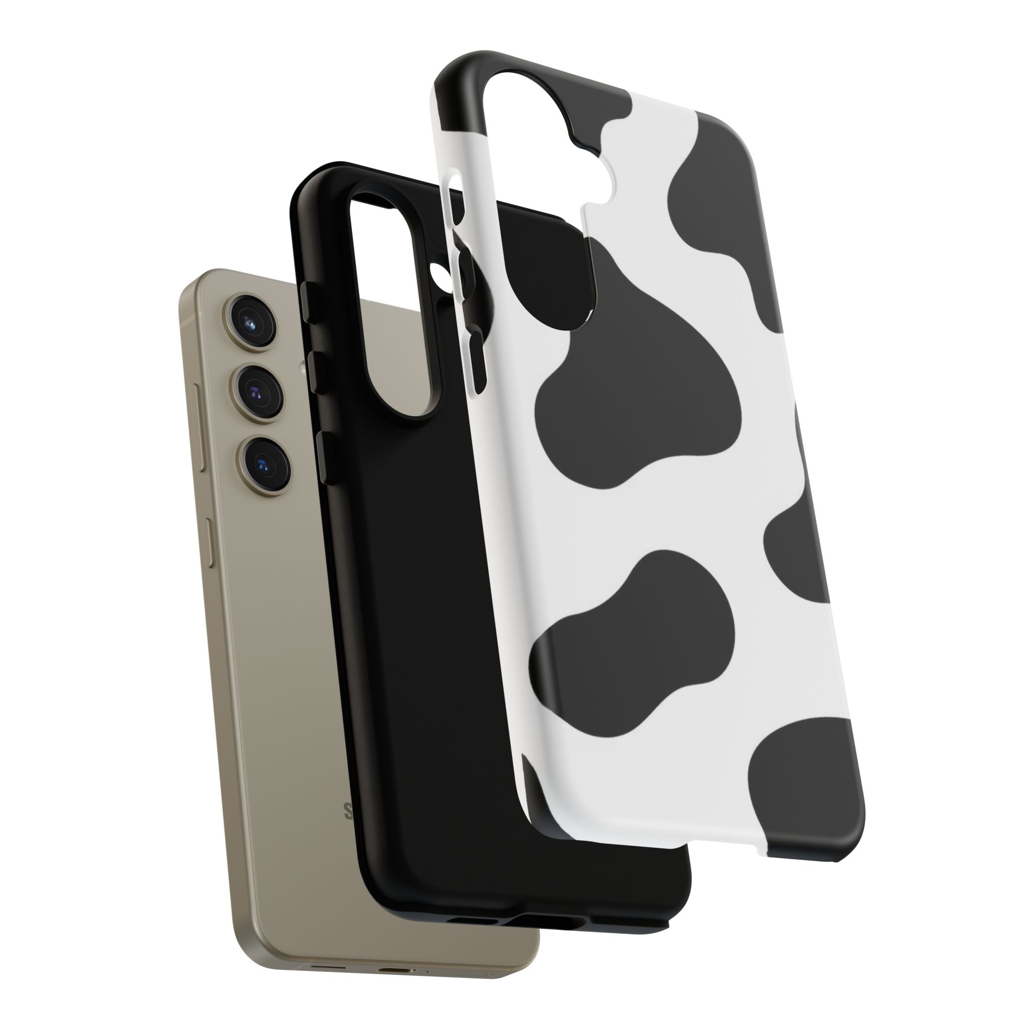 Black and White Cow Print Phone Case, Cute Tough Cases, Animal Print Case, Stylish Smartphone Accessories, Cow Lover Gift
