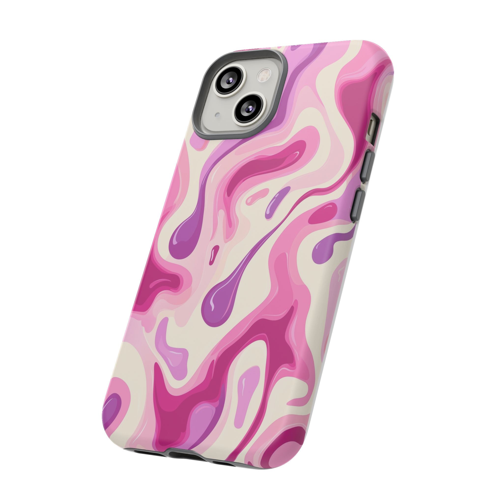 Colorful Phone Case with Abstract Pink Design