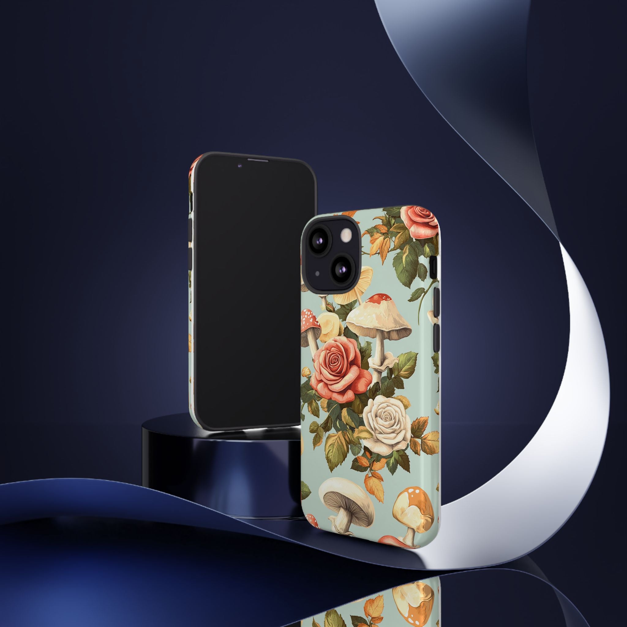 Floral Phone Case - Tough Cases with Mushroom and Rose