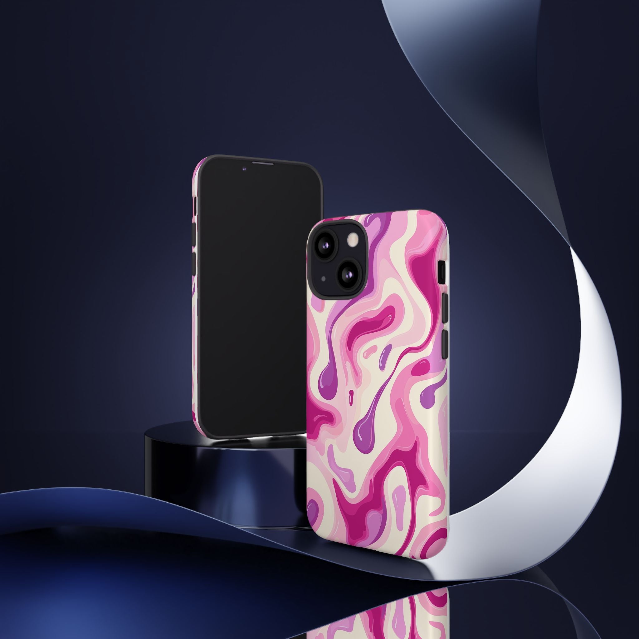 Colorful Phone Case with Abstract Pink Design