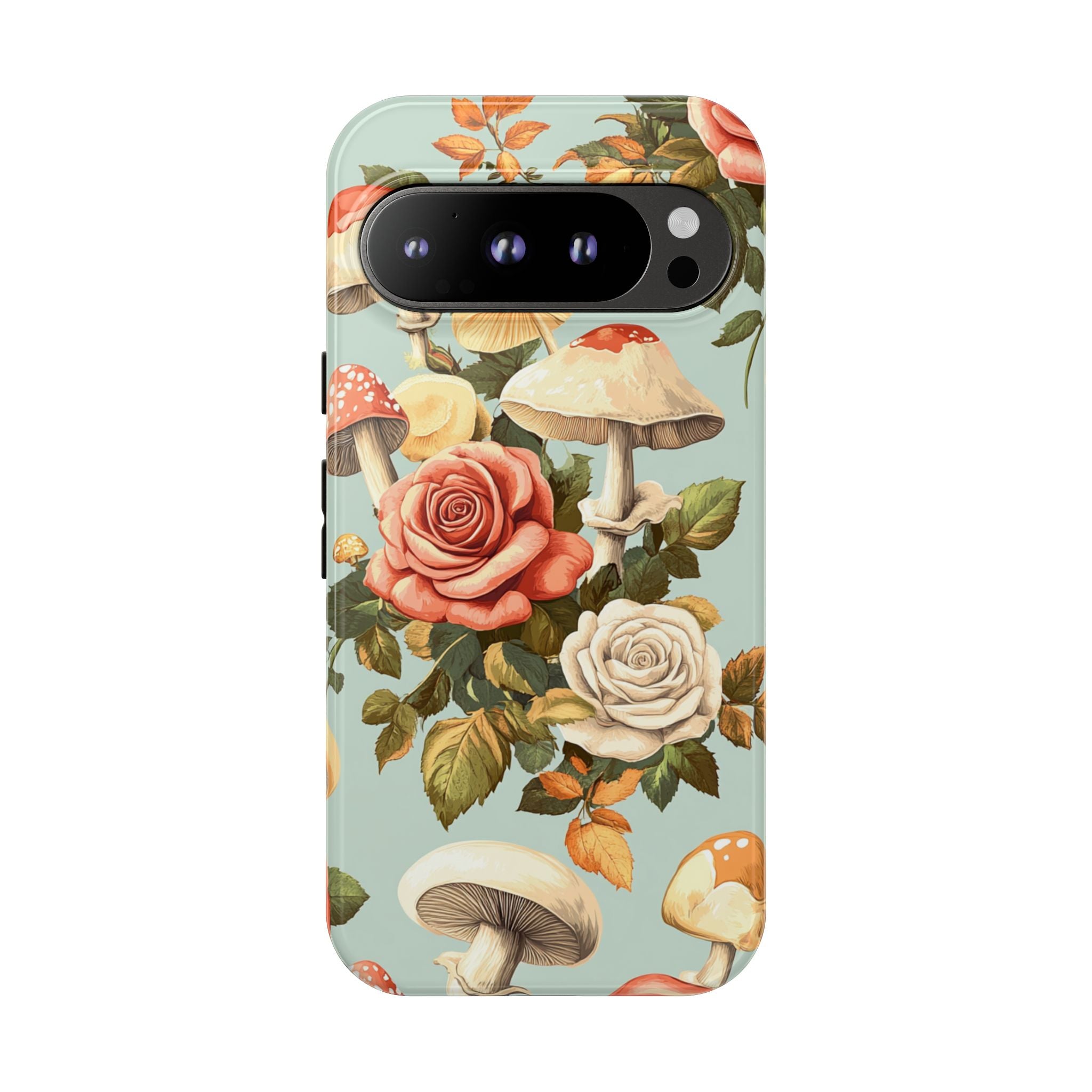 Floral Phone Case - Tough Cases with Mushroom and Rose