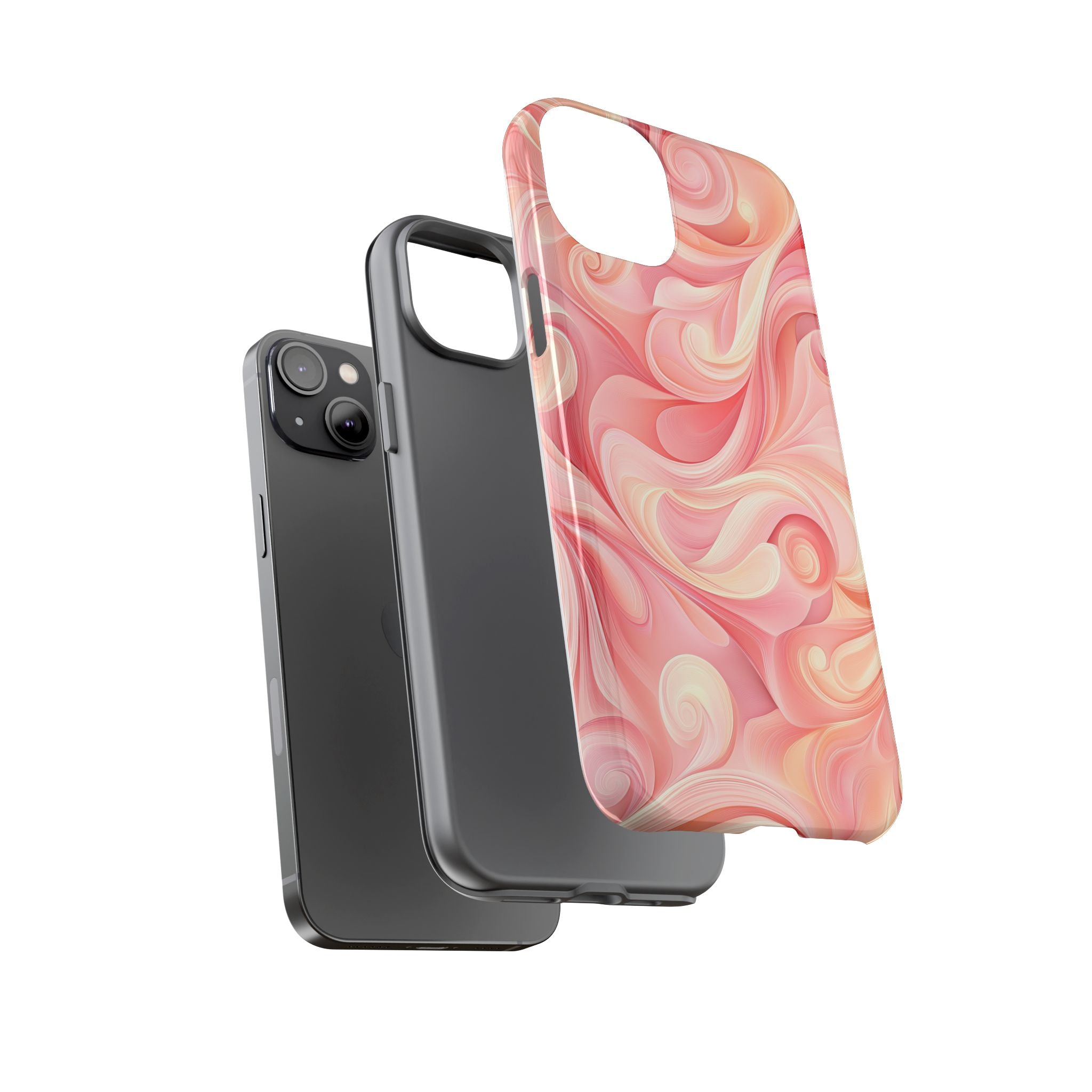 Stylish Phone Case - Tough Cases with Abstract Pink Swirls