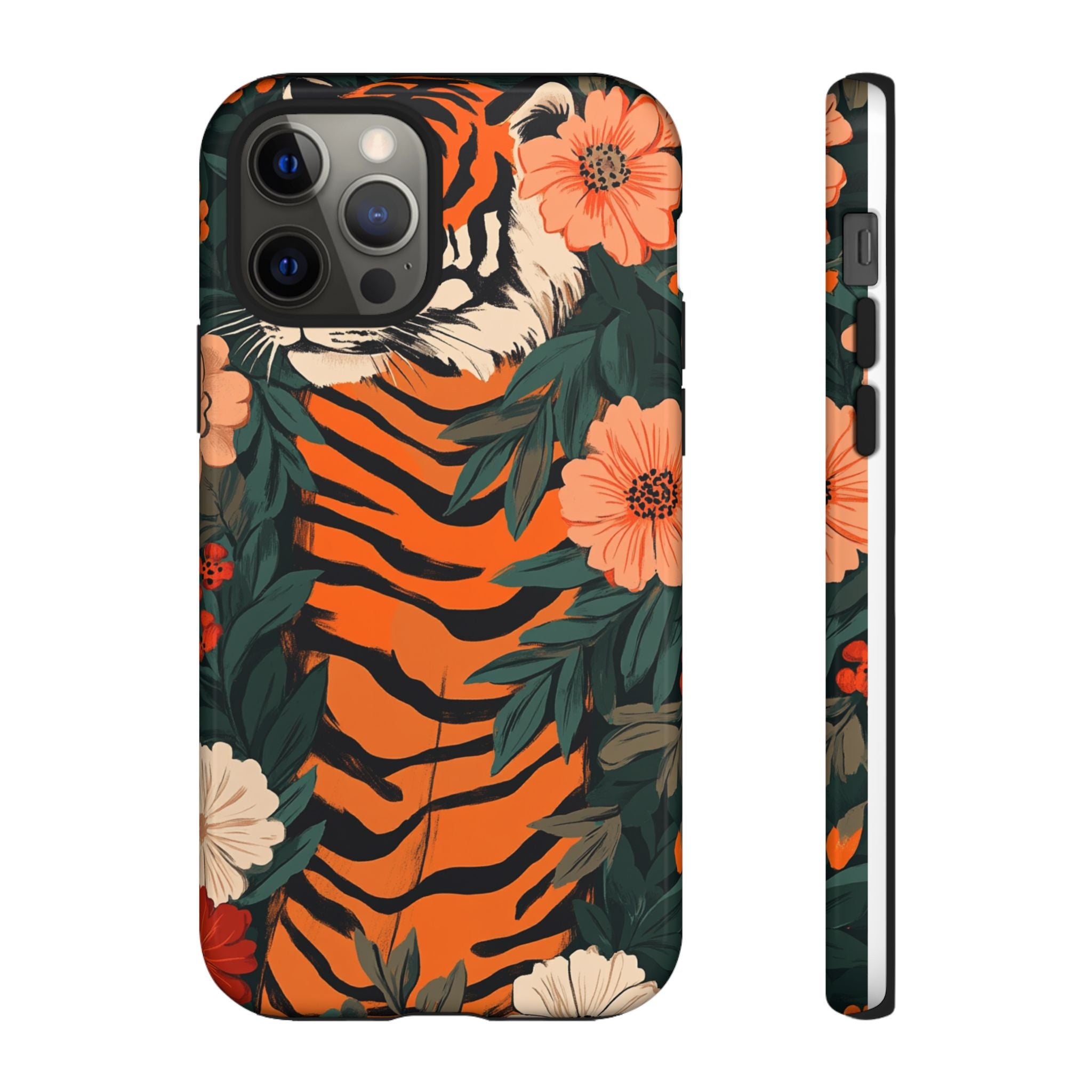Tough Cases: Floral Tiger Phone Case