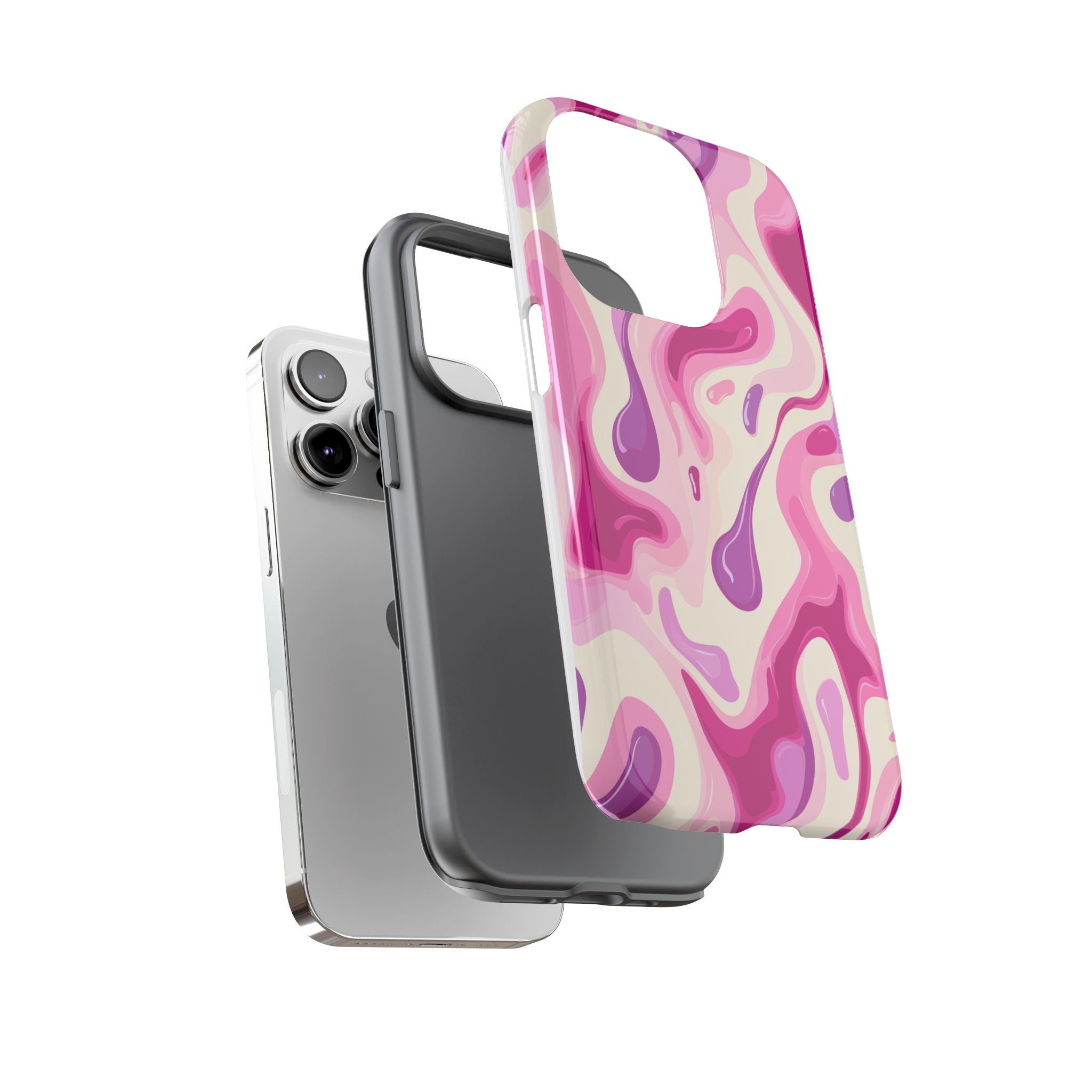 Colorful Phone Case with Abstract Pink Design
