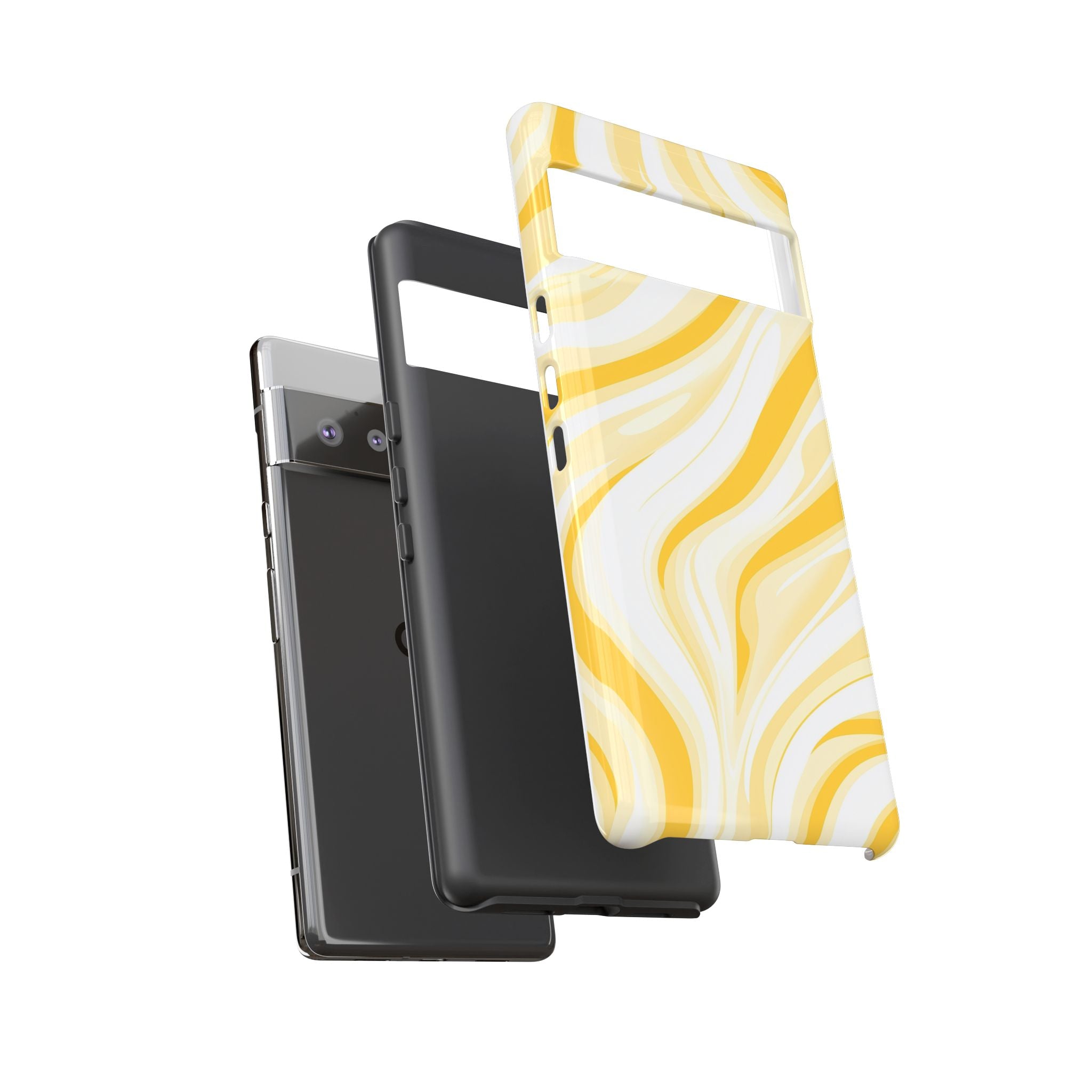 Stylish Phone Case with Yellow Marble Design