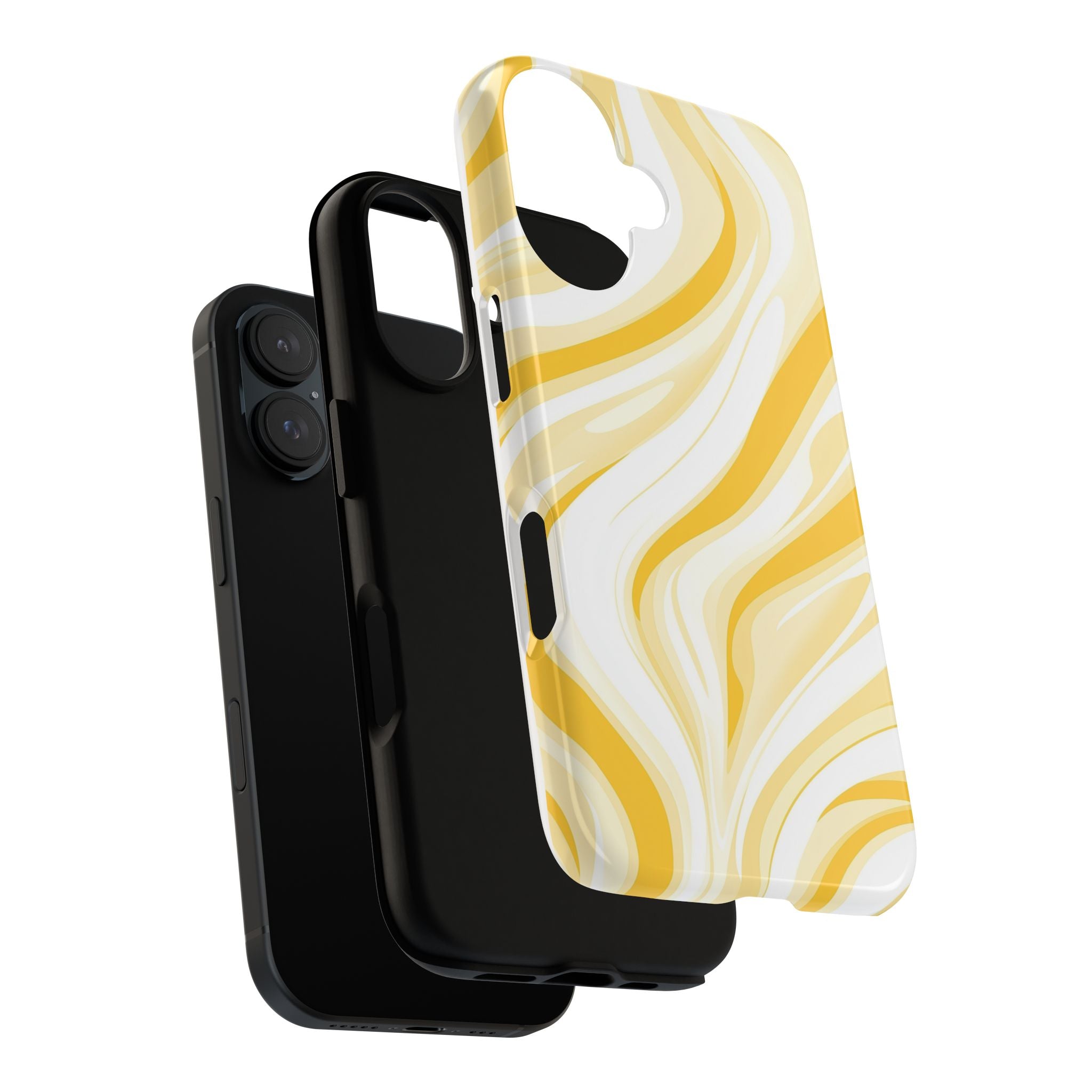 Stylish Phone Case with Yellow Marble Design