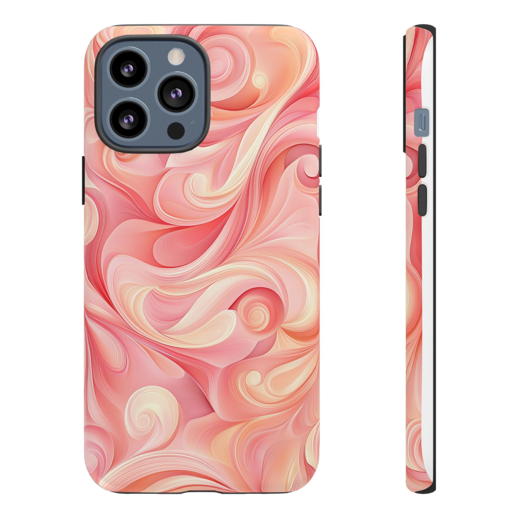 Stylish Phone Case - Tough Cases with Abstract Pink Swirls