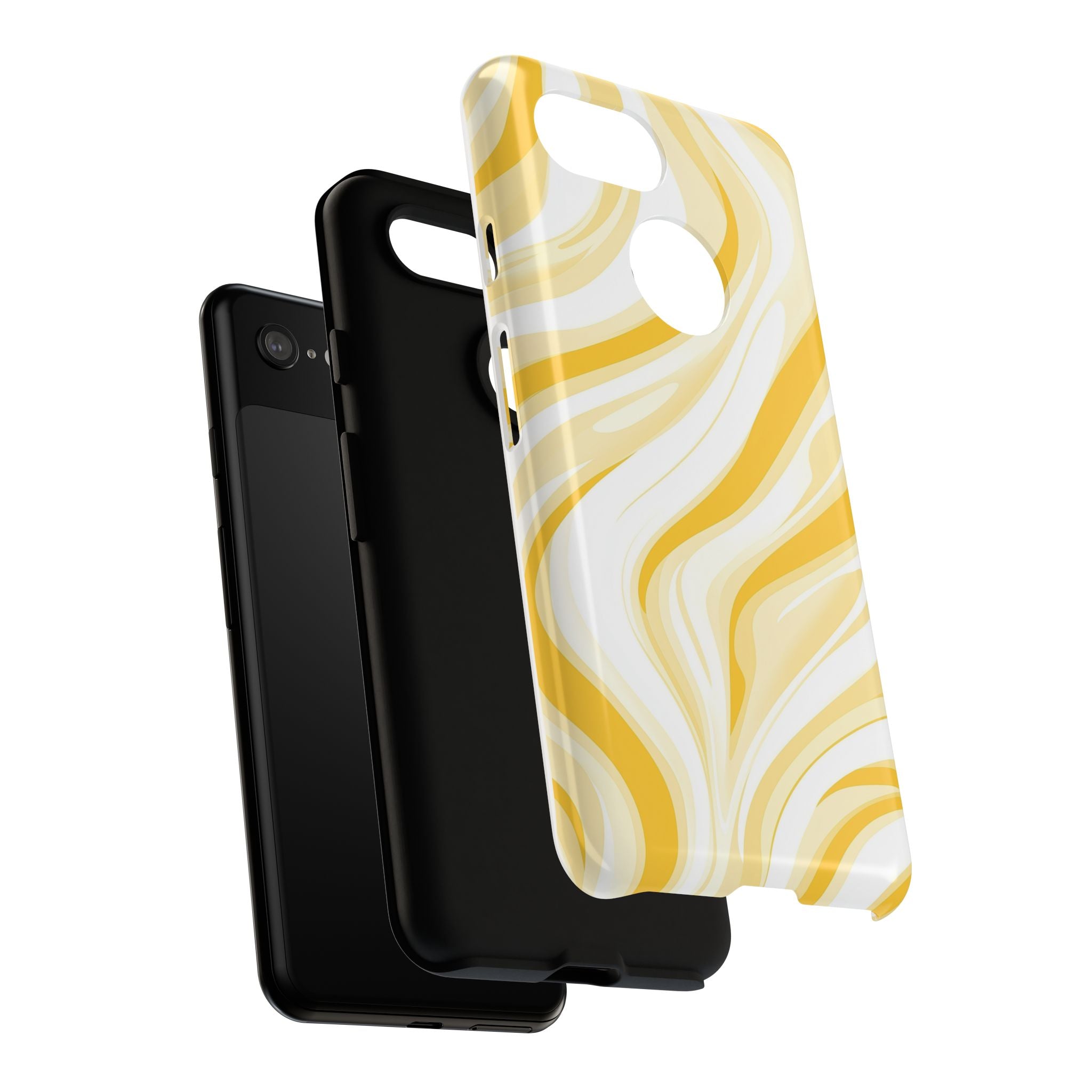 Stylish Phone Case with Yellow Marble Design