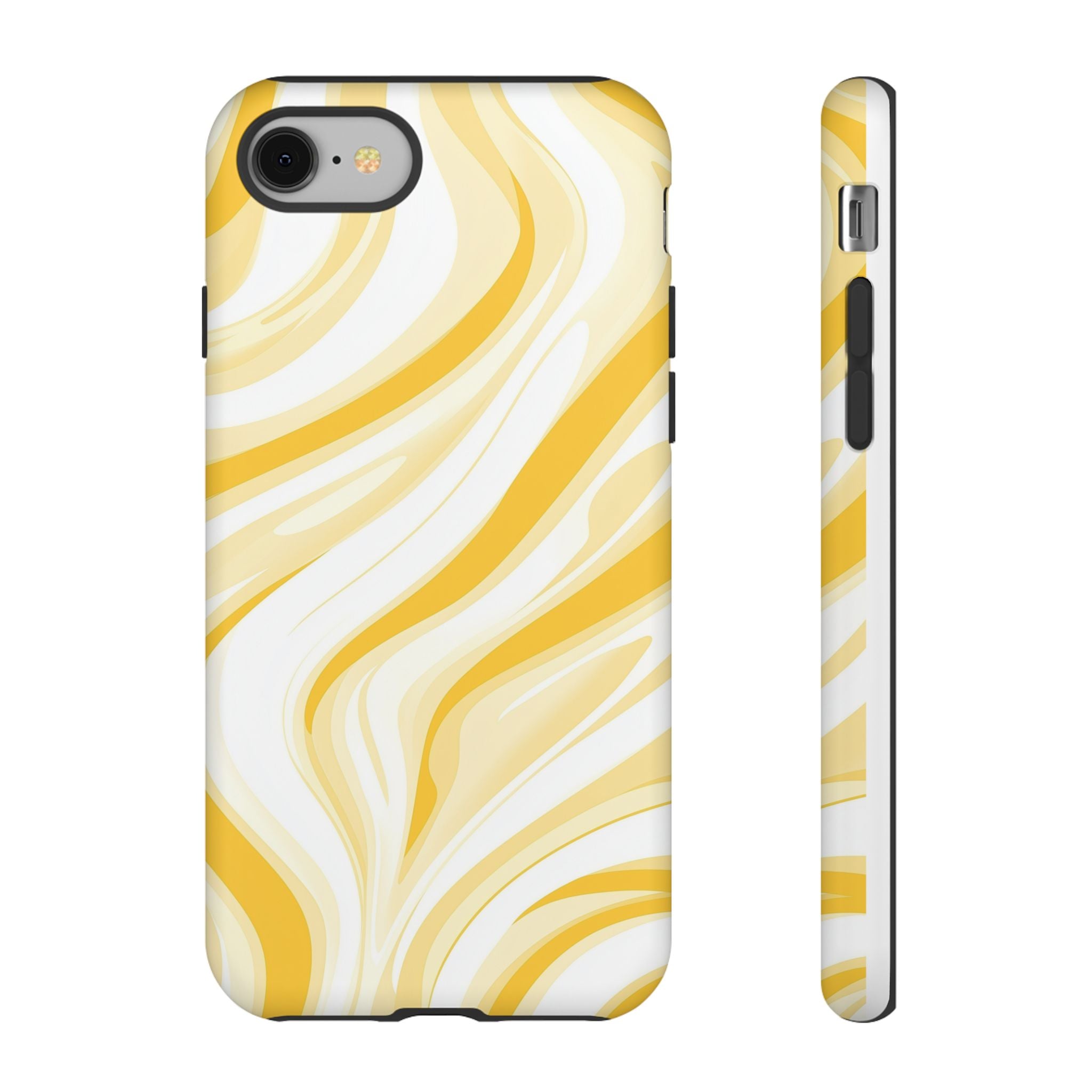 Stylish Phone Case with Yellow Marble Design