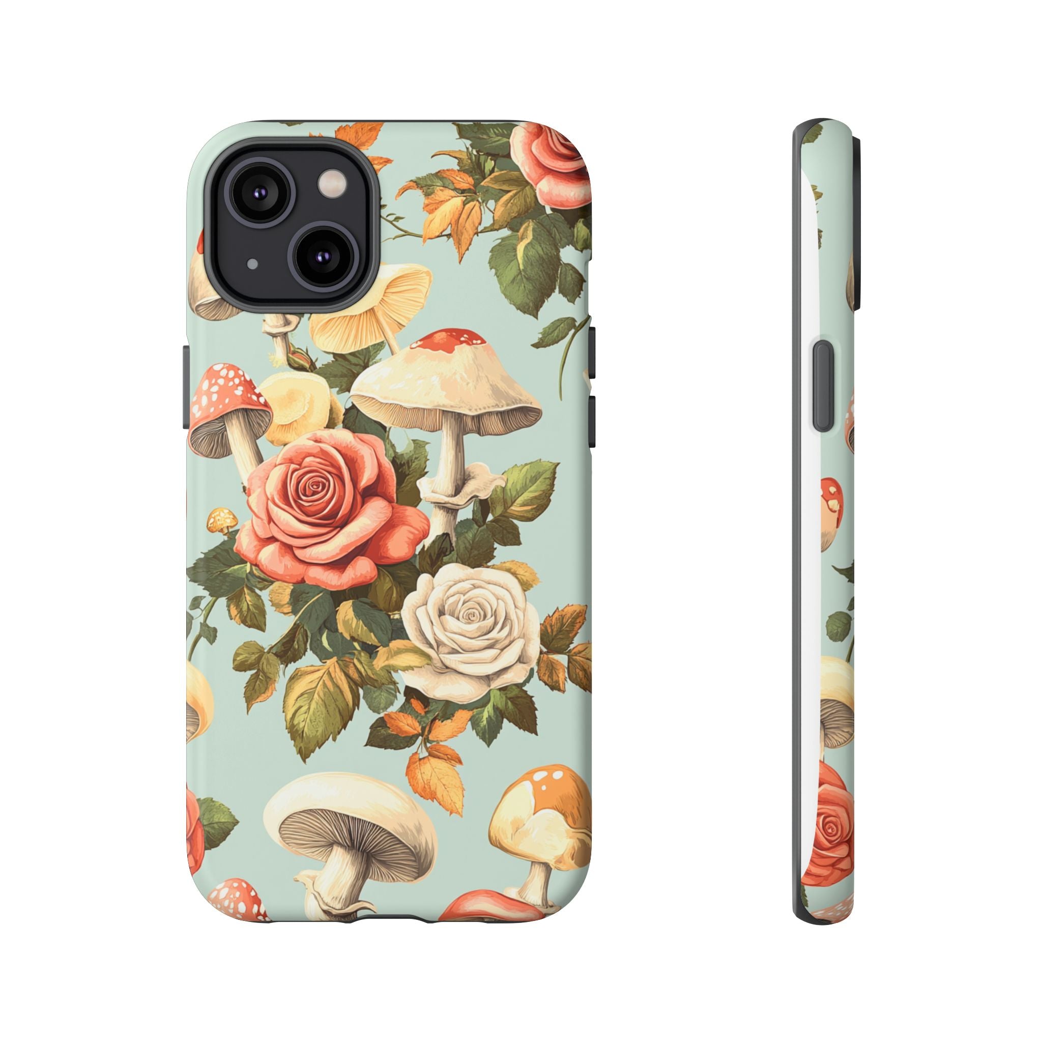 Floral Phone Case - Tough Cases with Mushroom and Rose