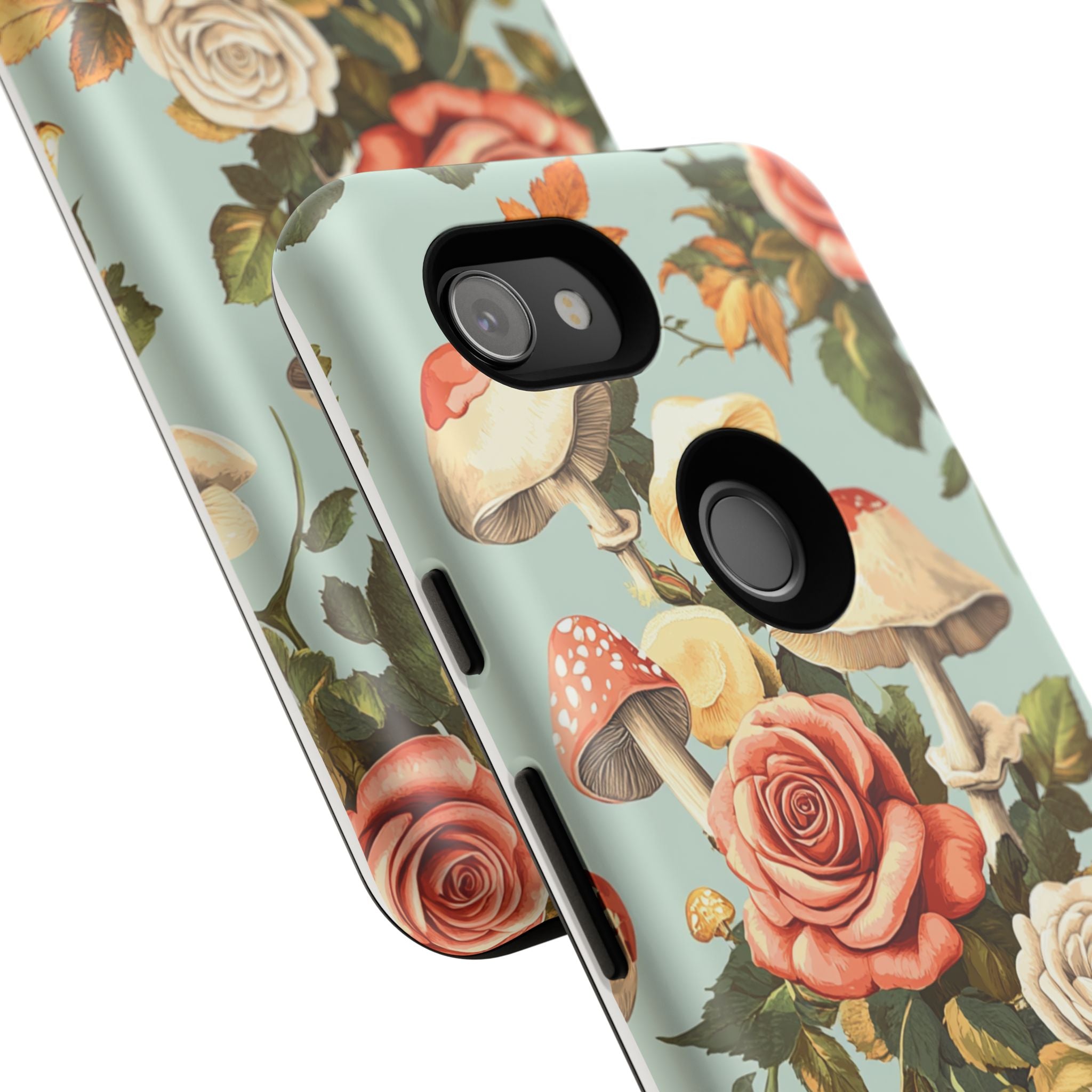Floral Phone Case - Tough Cases with Mushroom and Rose