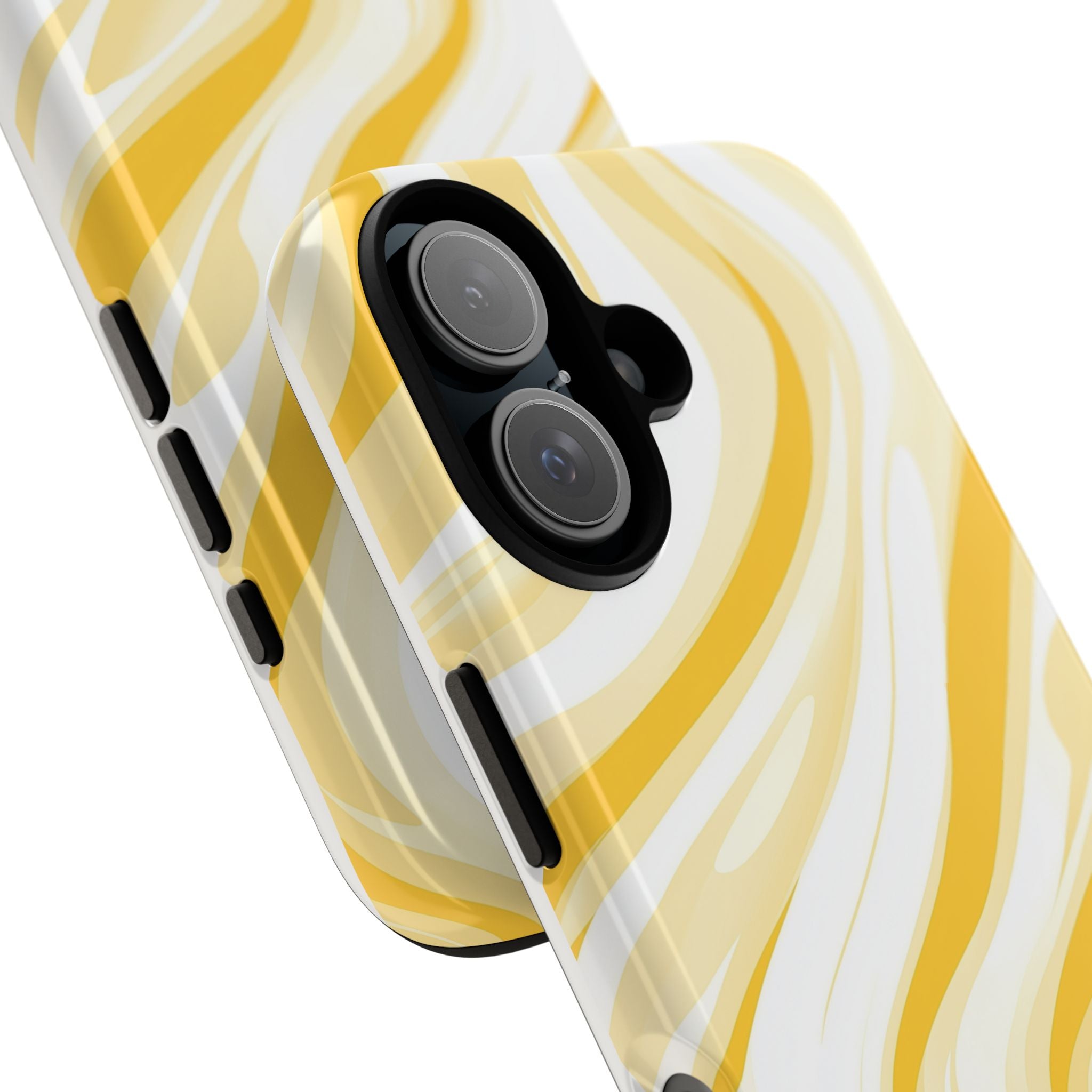 Stylish Phone Case with Yellow Marble Design