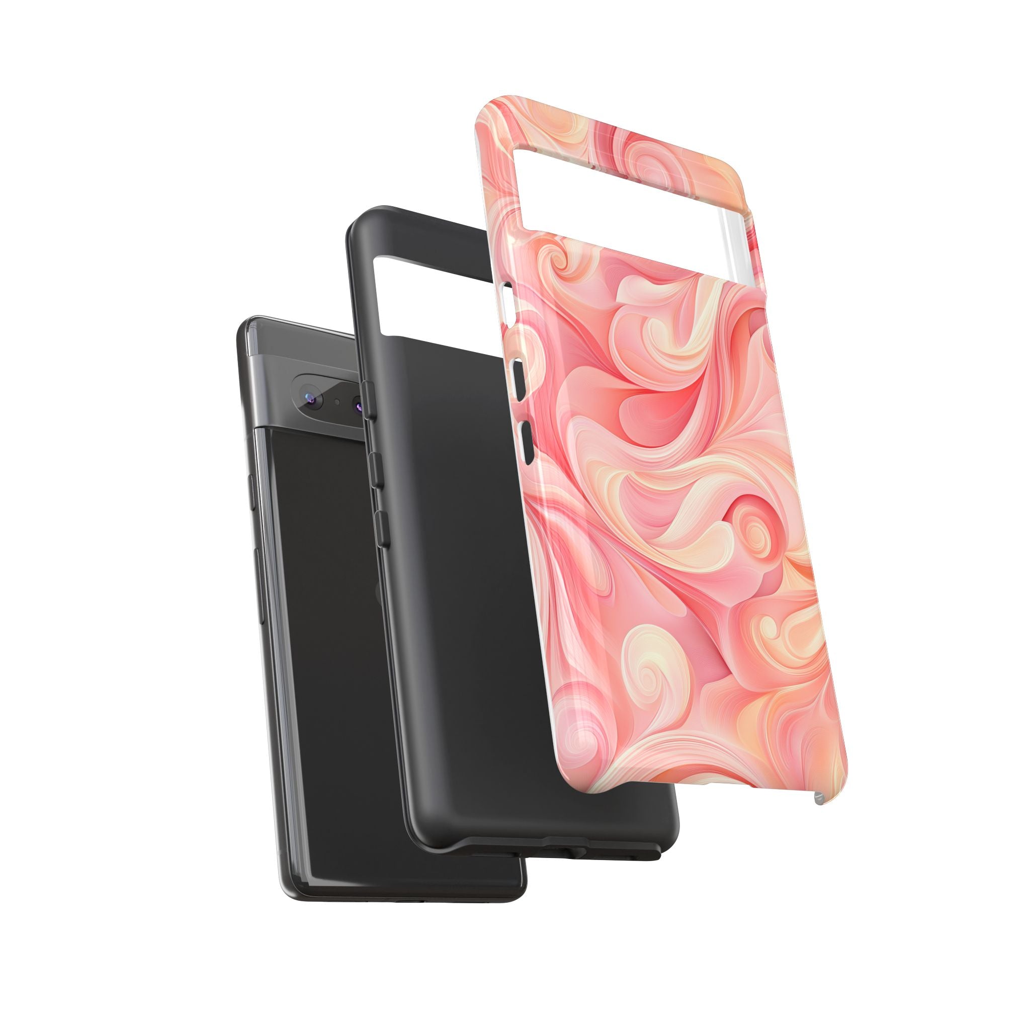 Stylish Phone Case - Tough Cases with Abstract Pink Swirls