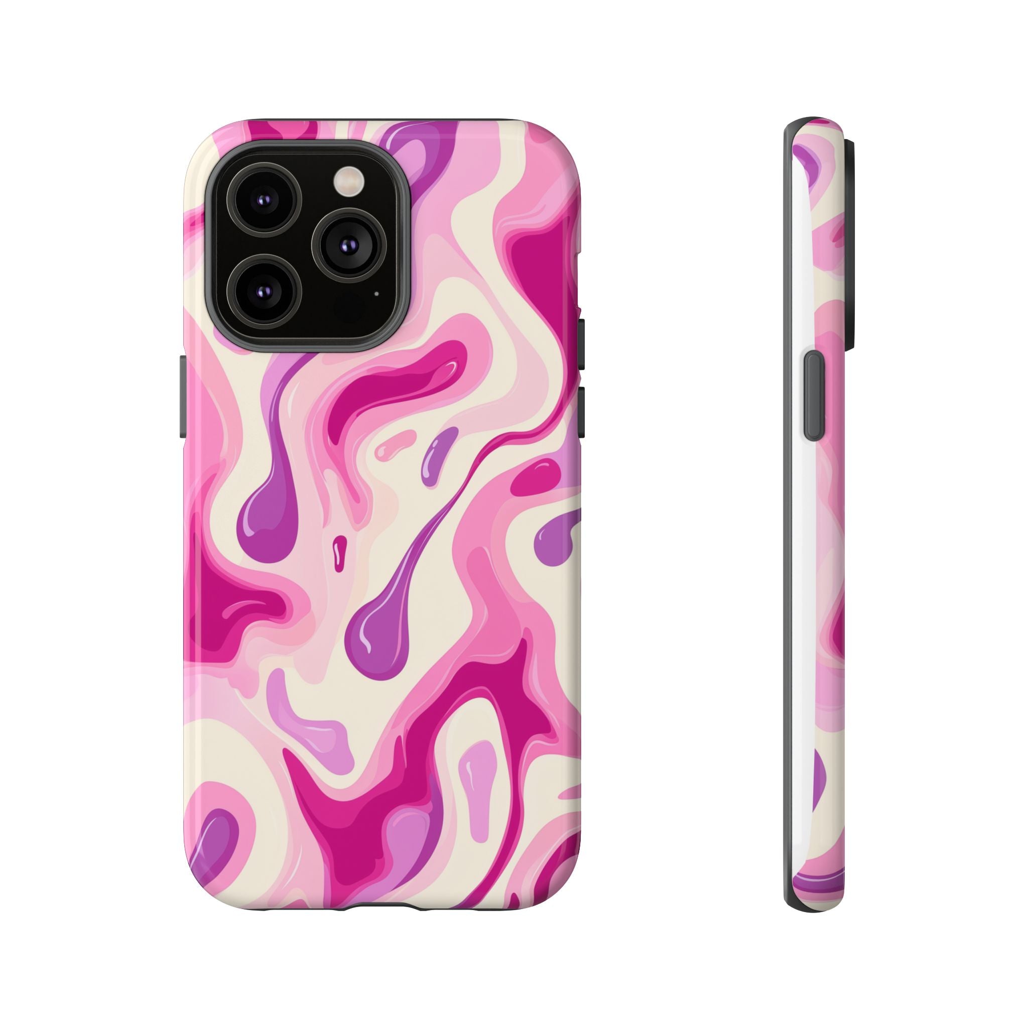 Colorful Phone Case with Abstract Pink Design