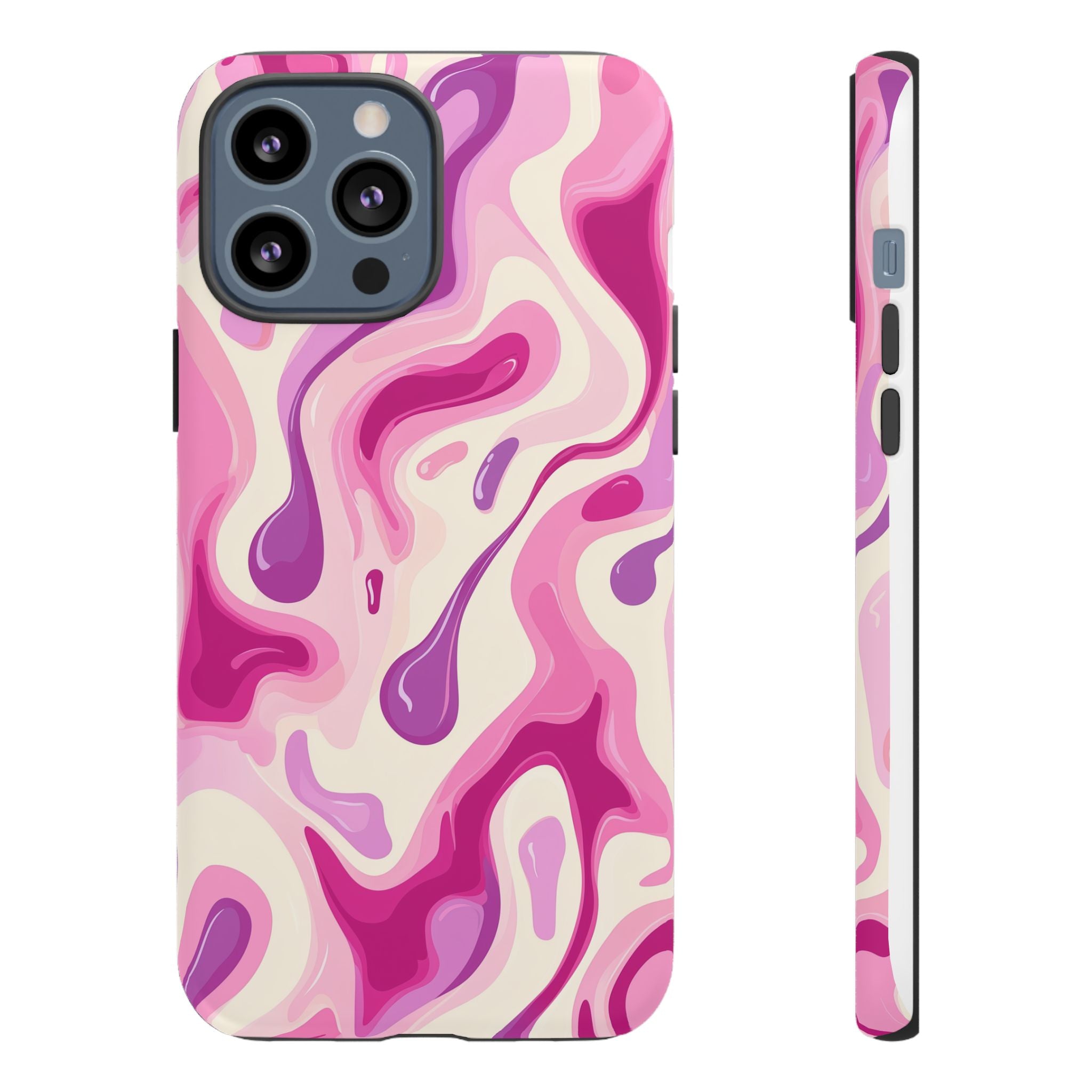 Colorful Phone Case with Abstract Pink Design