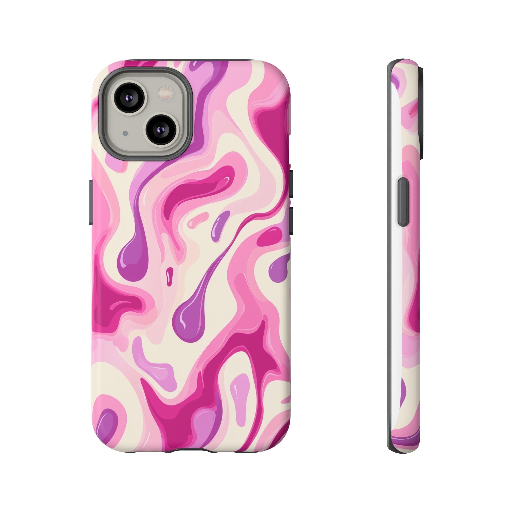 Colorful Phone Case with Abstract Pink Design