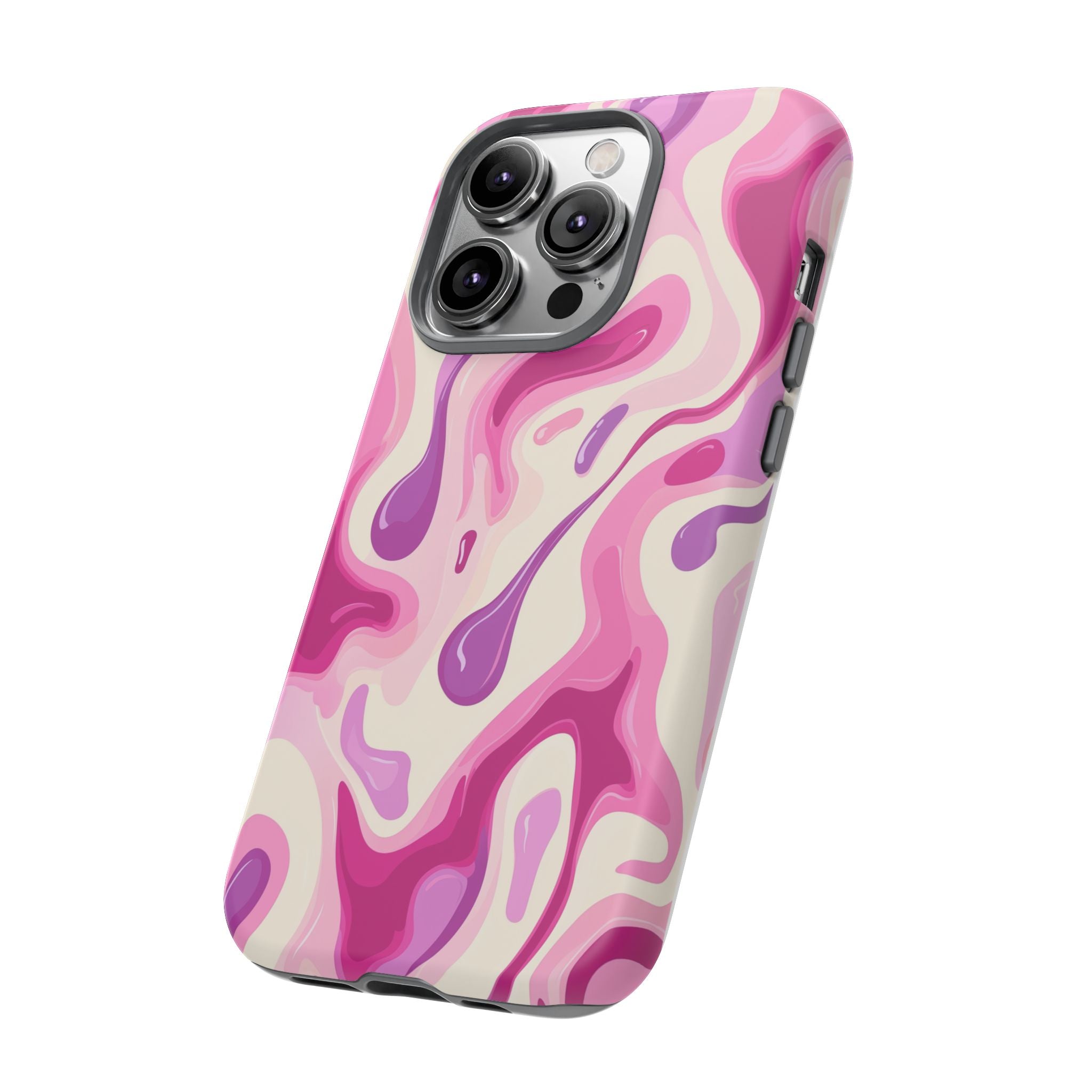 Colorful Phone Case with Abstract Pink Design