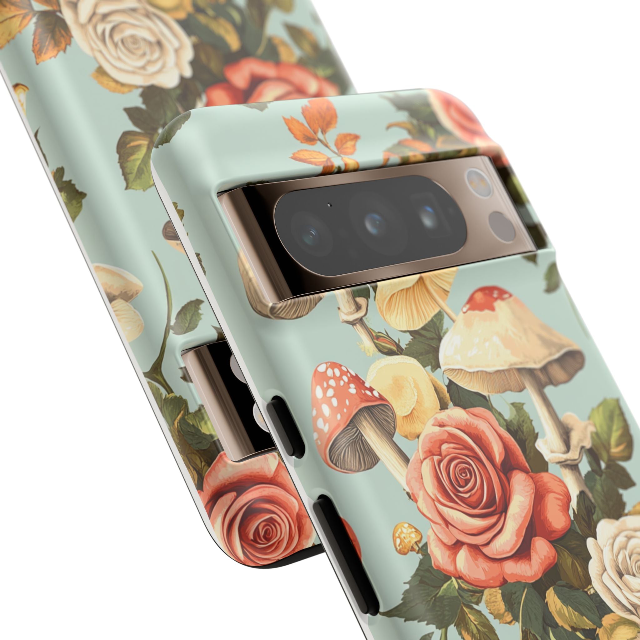 Floral Phone Case - Tough Cases with Mushroom and Rose