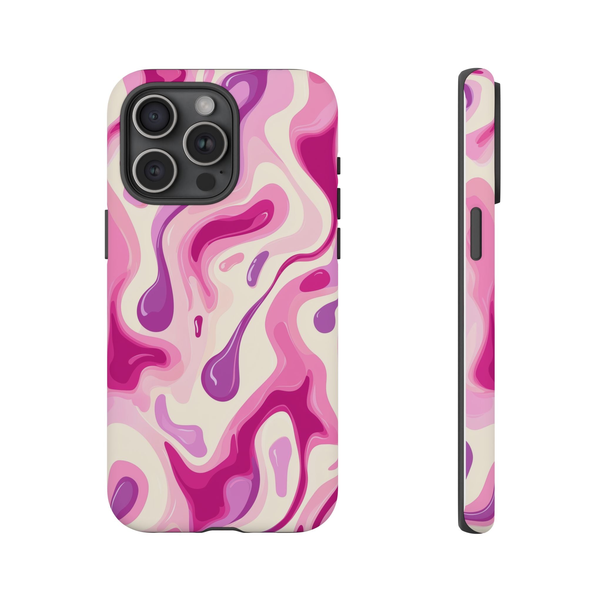 Colorful Phone Case with Abstract Pink Design