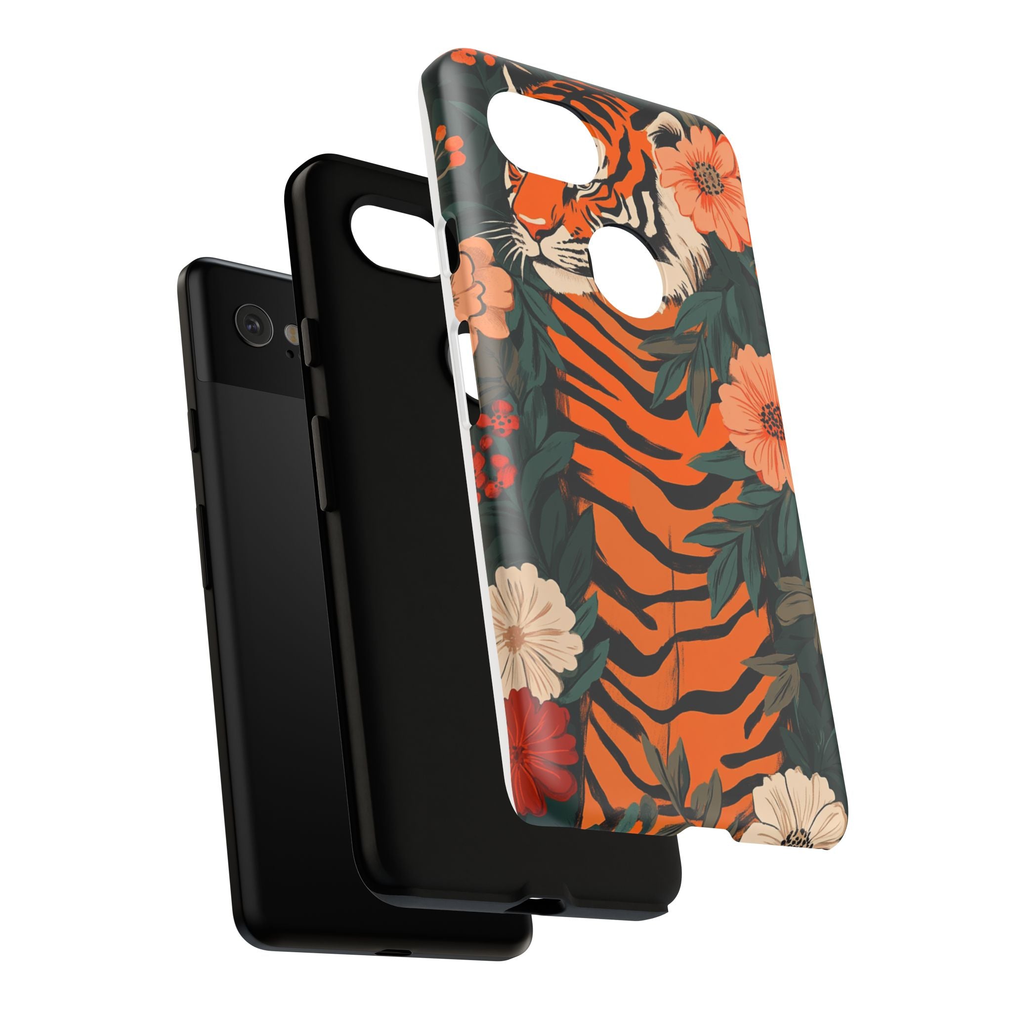 Tough Cases: Floral Tiger Phone Case