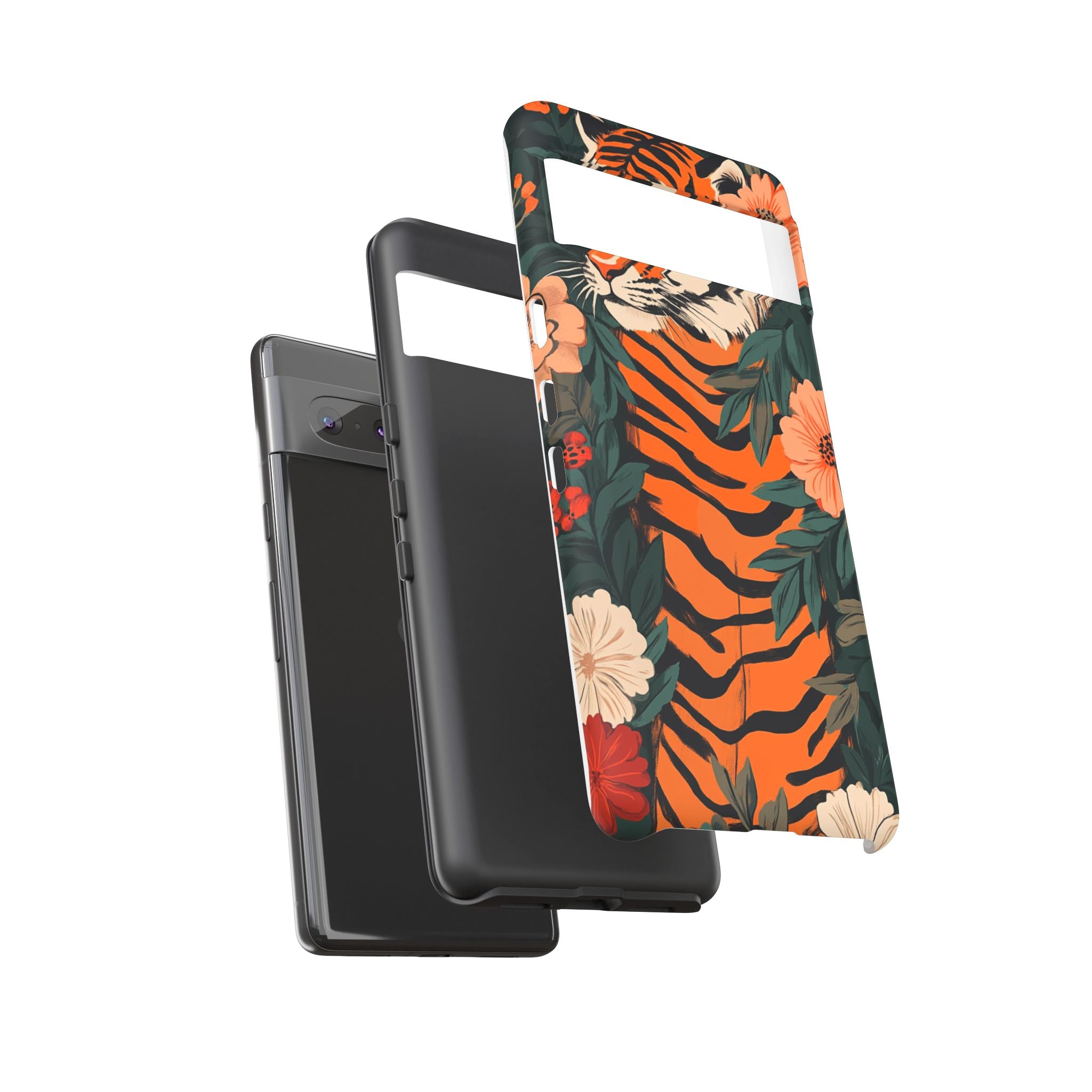 Tough Cases: Floral Tiger Phone Case