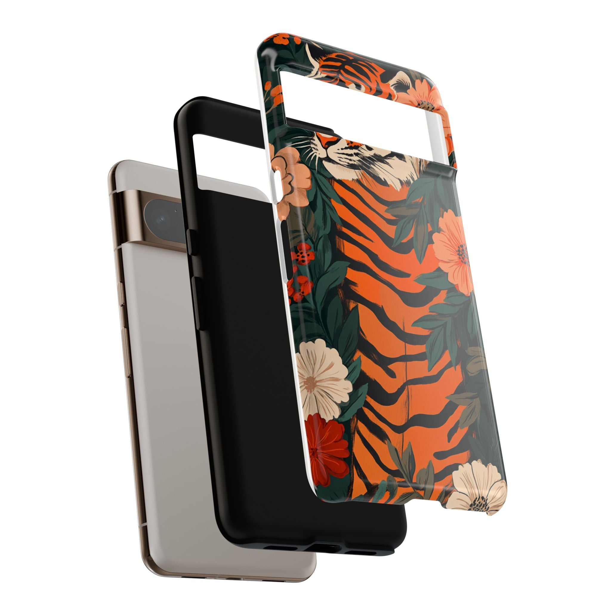 Tough Cases: Floral Tiger Phone Case