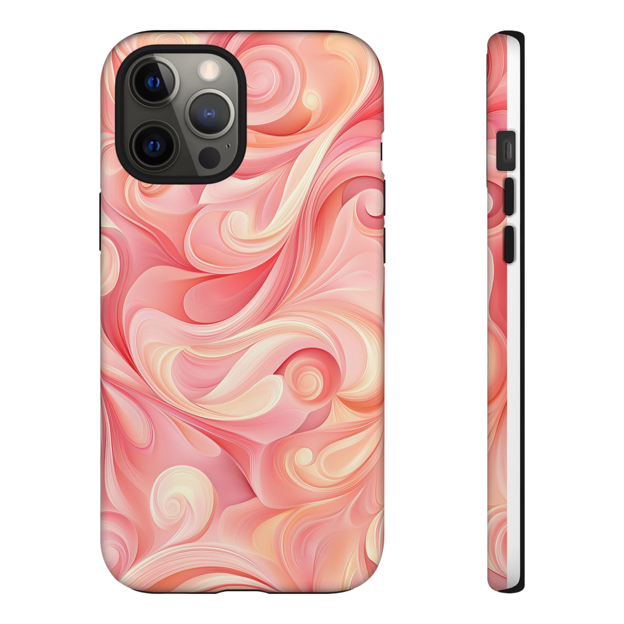 Stylish Phone Case - Tough Cases with Abstract Pink Swirls