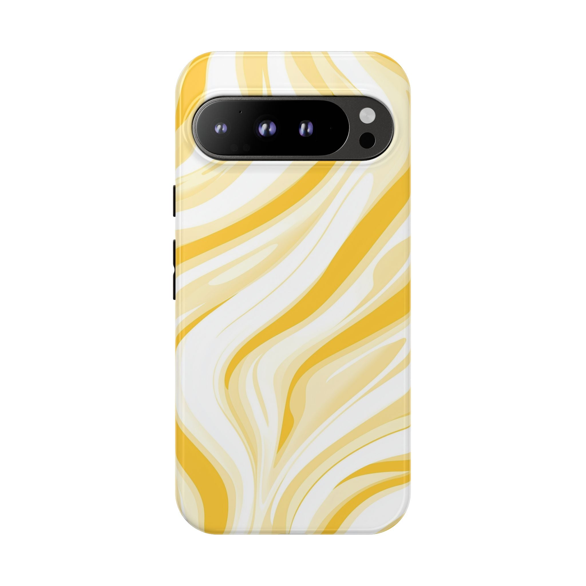 Stylish Phone Case with Yellow Marble Design