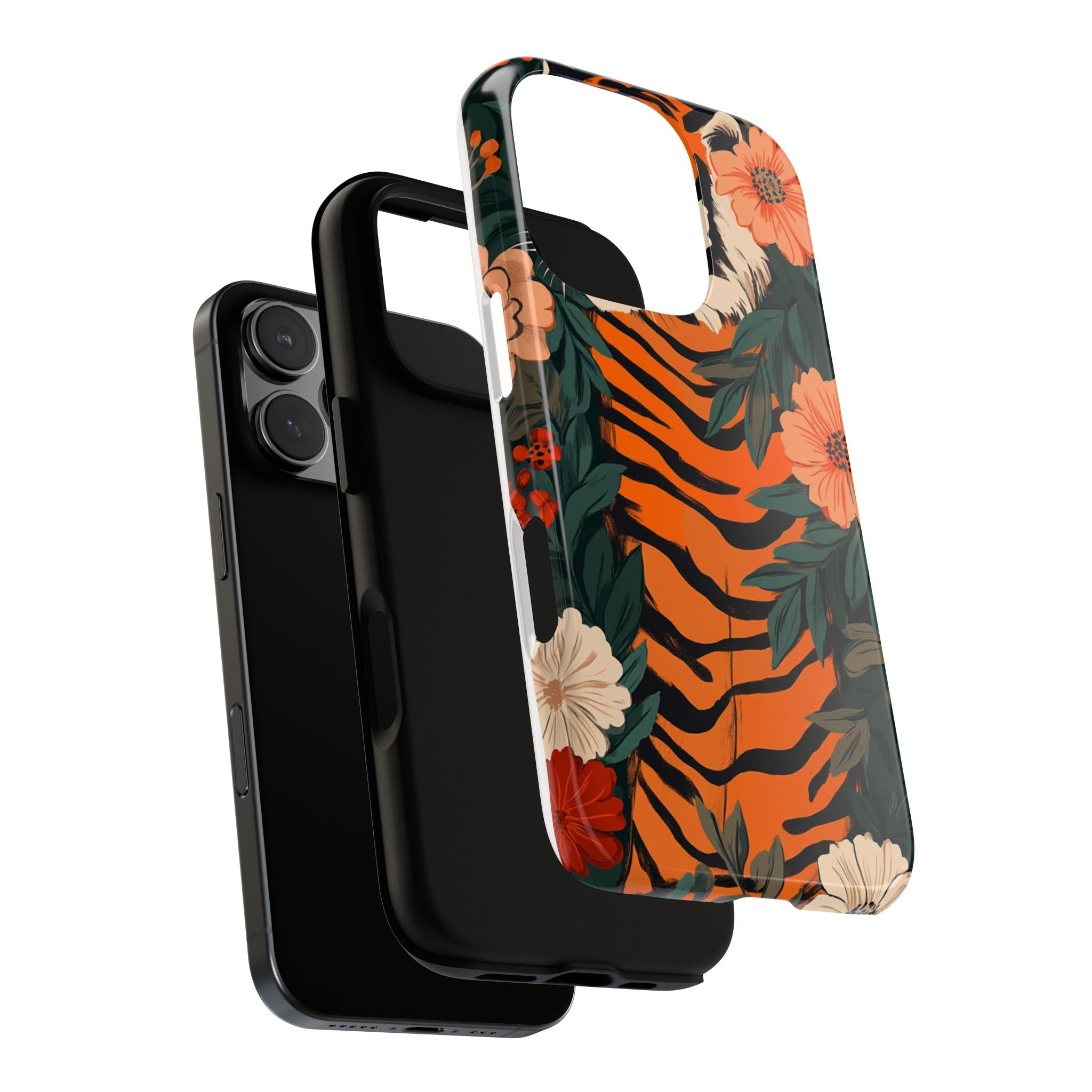 Tough Cases: Floral Tiger Phone Case