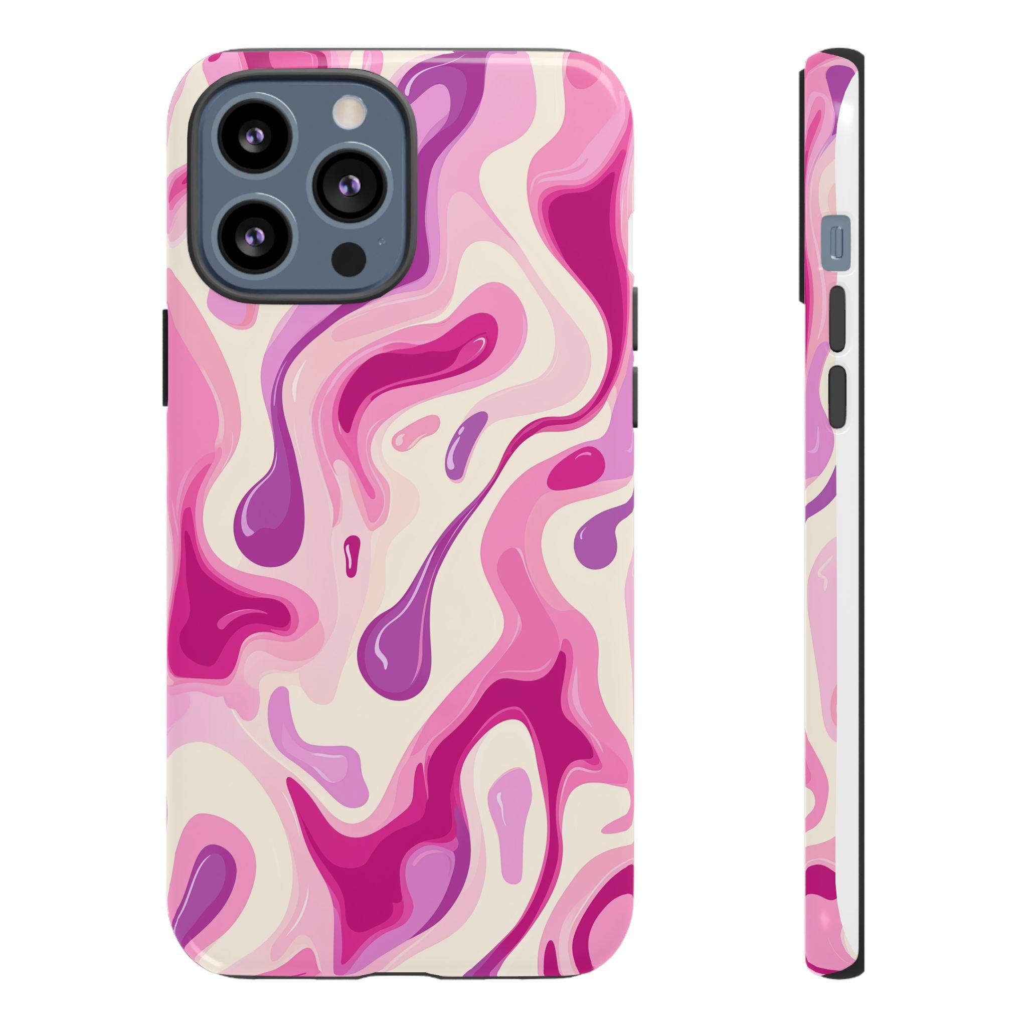 Colorful Phone Case with Abstract Pink Design