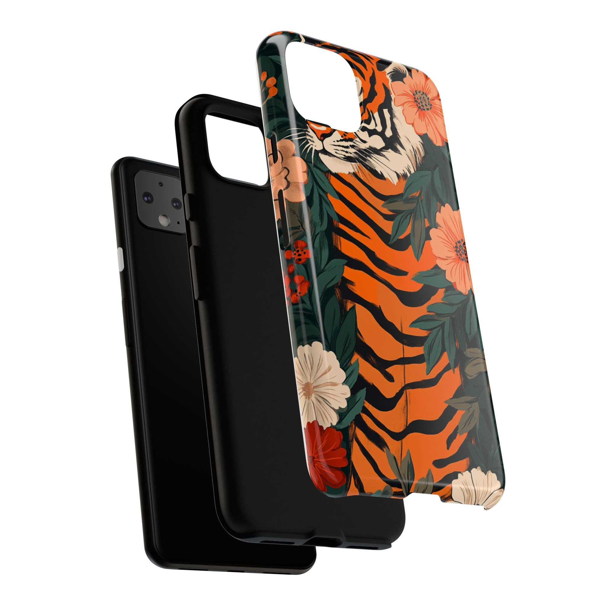 Tough Cases: Floral Tiger Phone Case