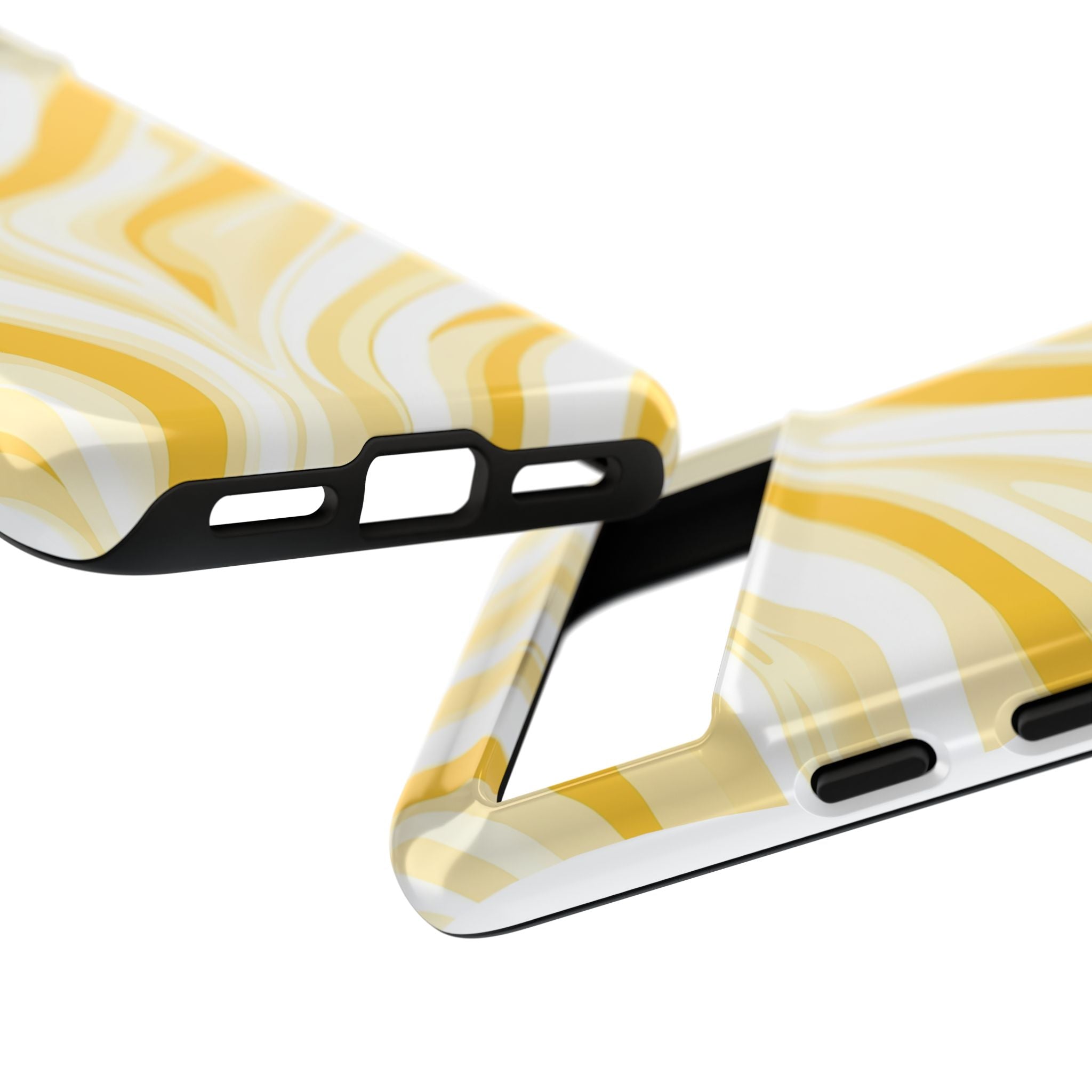 Stylish Phone Case with Yellow Marble Design