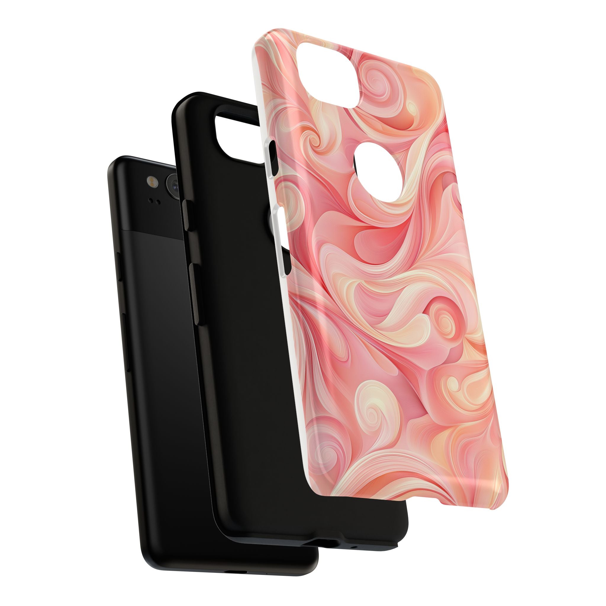 Stylish Phone Case - Tough Cases with Abstract Pink Swirls