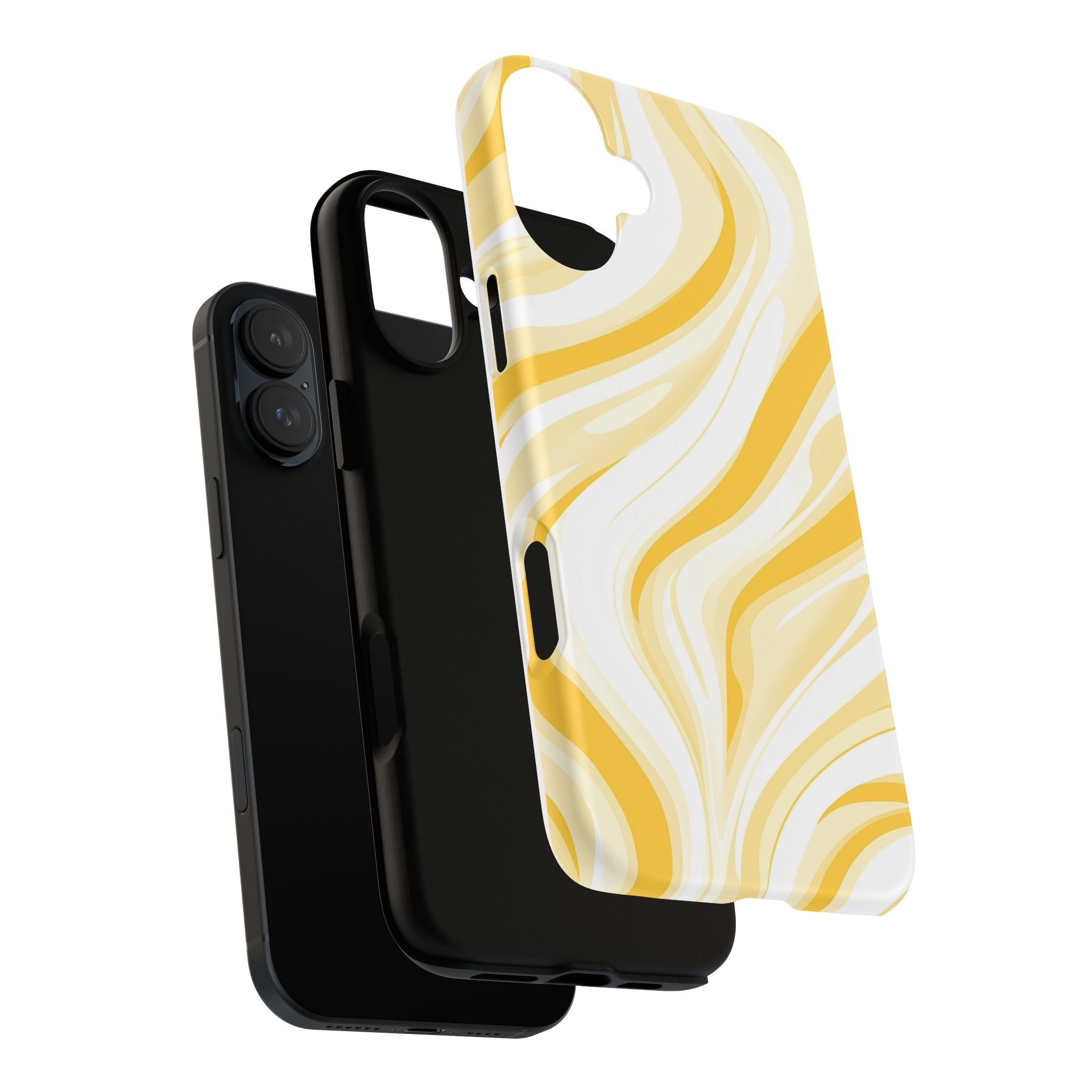 Stylish Phone Case with Yellow Marble Design