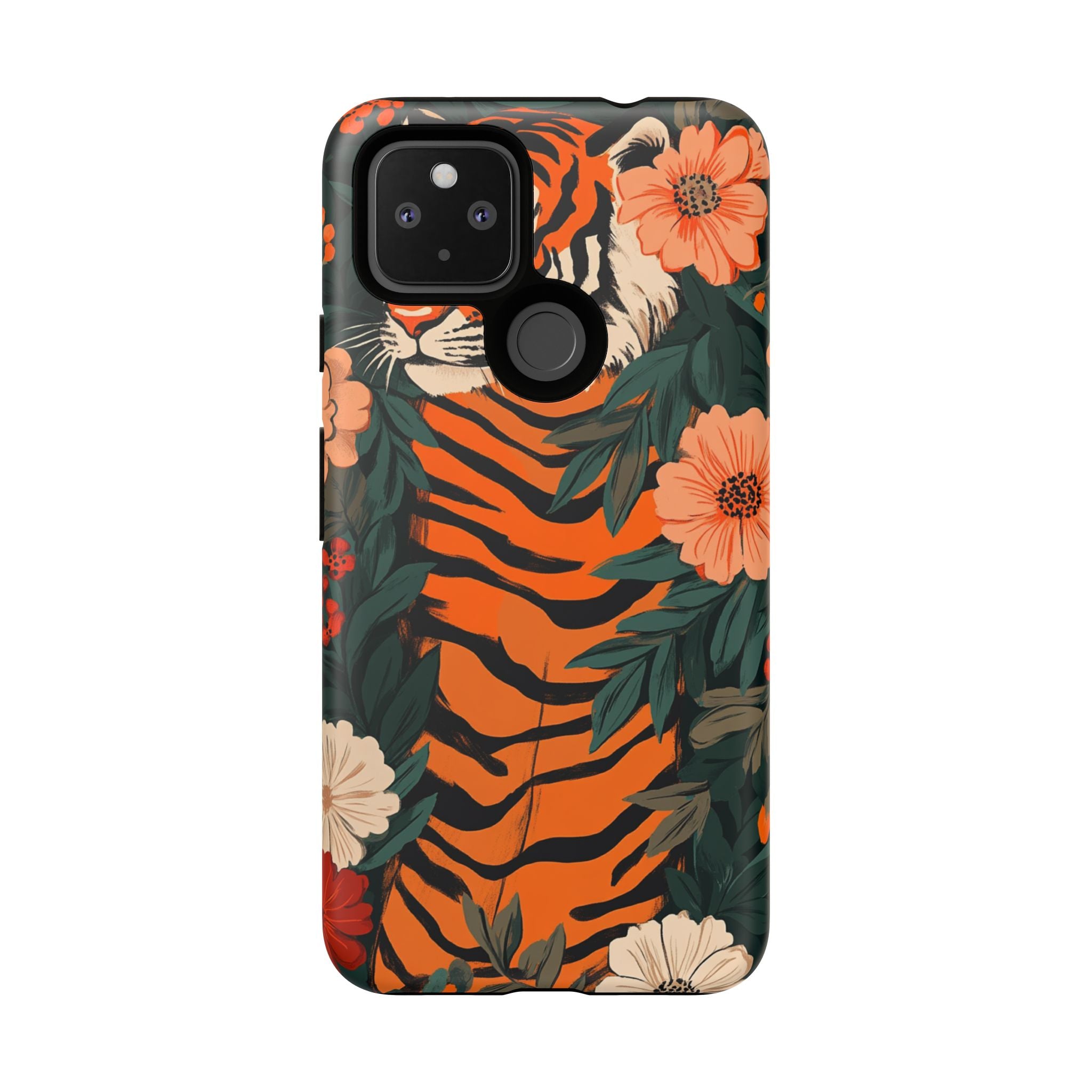 Tough Cases: Floral Tiger Phone Case