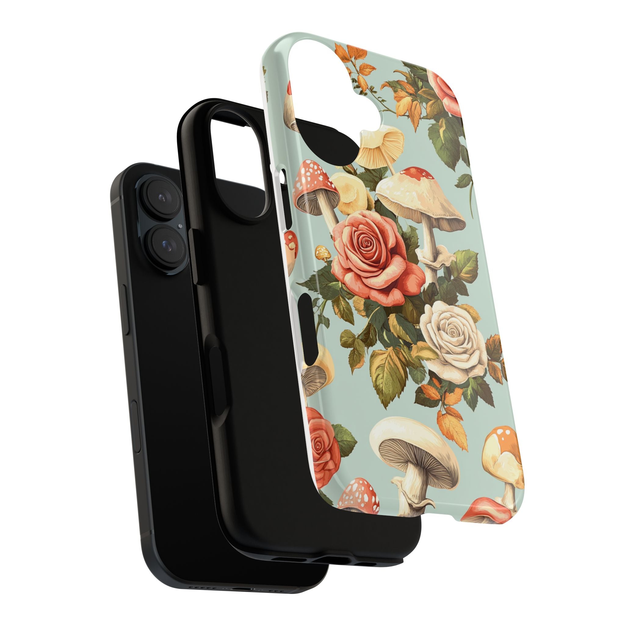 Floral Phone Case - Tough Cases with Mushroom and Rose