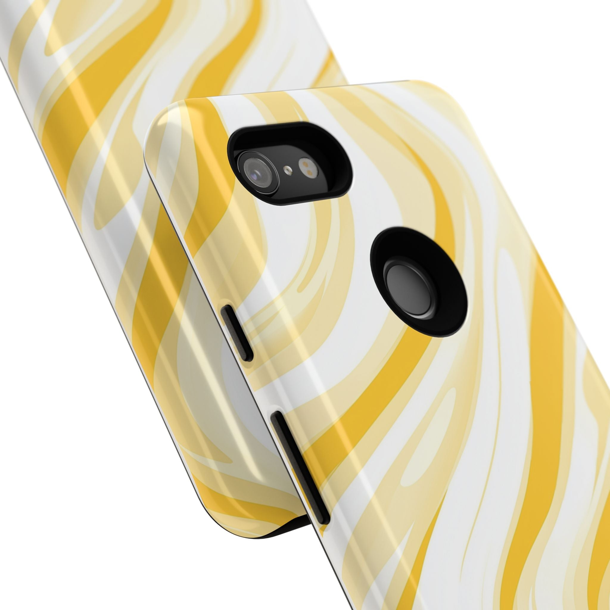 Stylish Phone Case with Yellow Marble Design