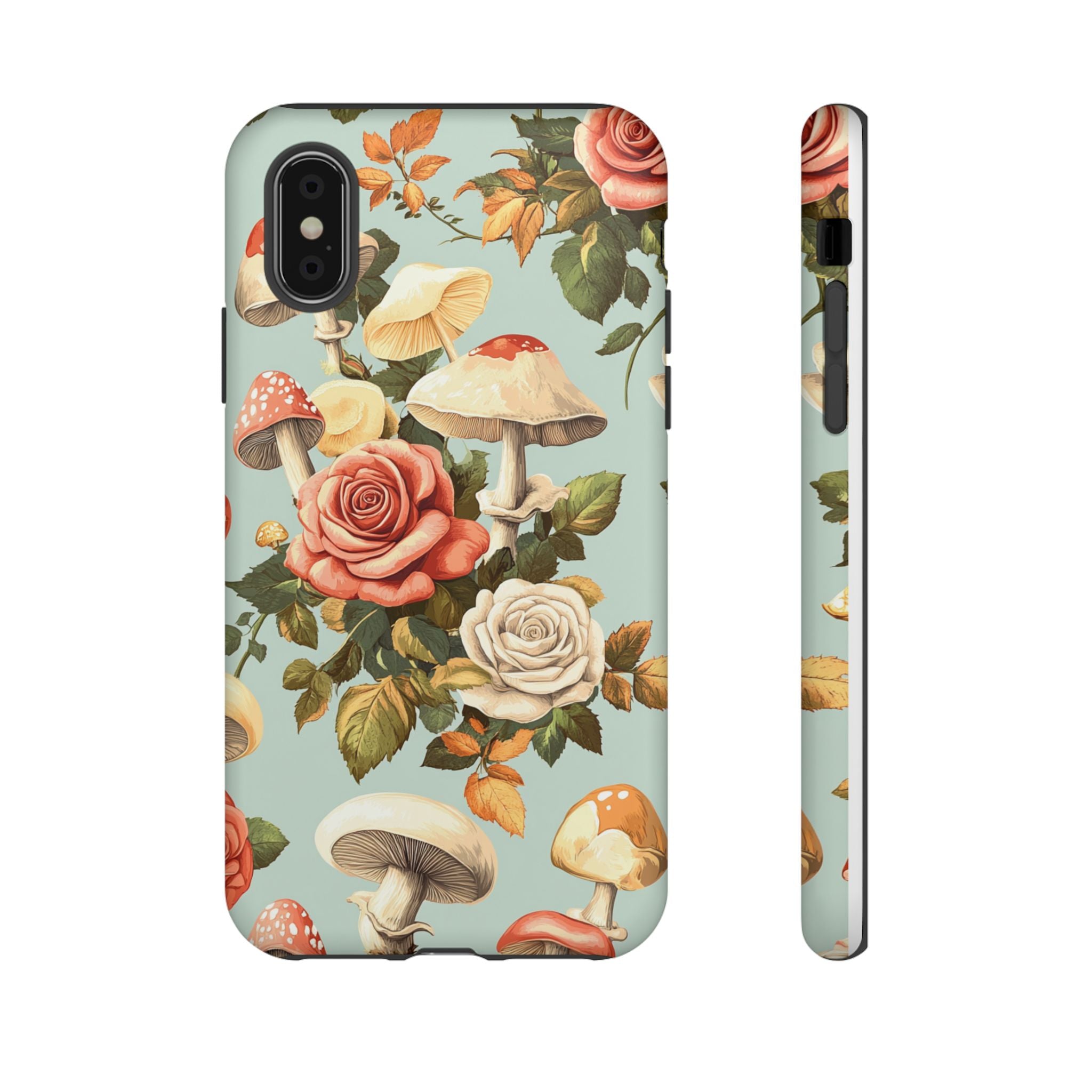 Floral Phone Case - Tough Cases with Mushroom and Rose