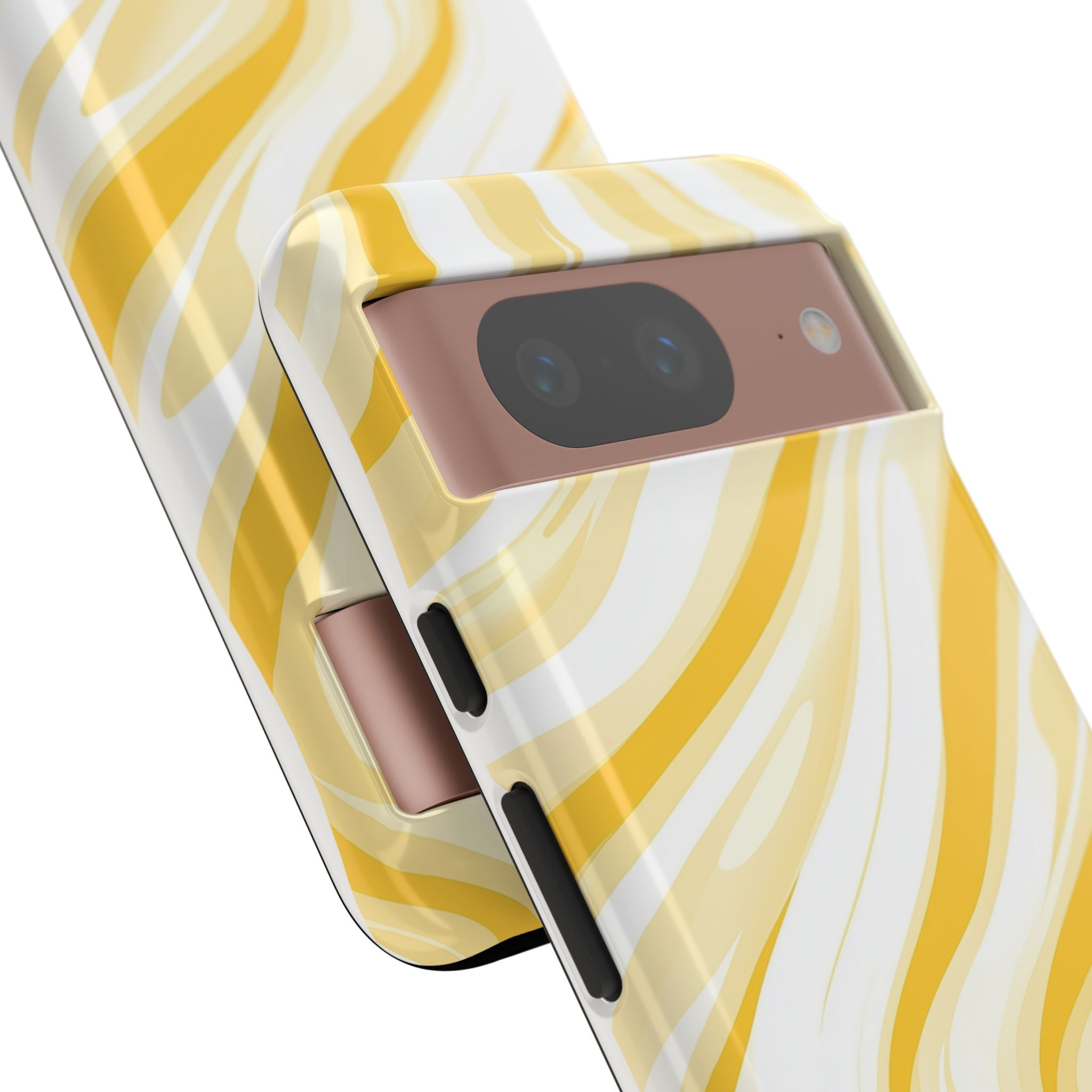 Stylish Phone Case with Yellow Marble Design