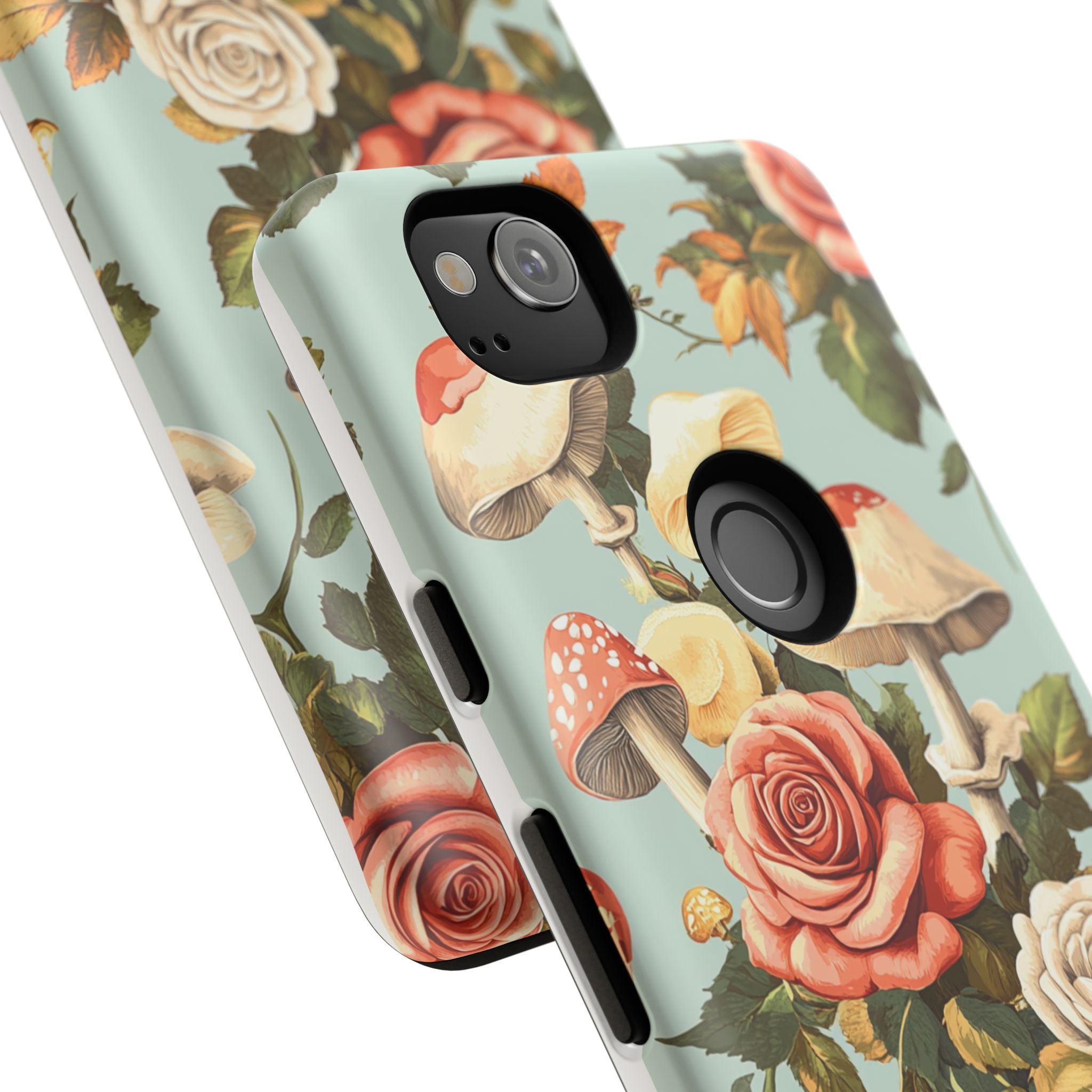 Floral Phone Case - Tough Cases with Mushroom and Rose