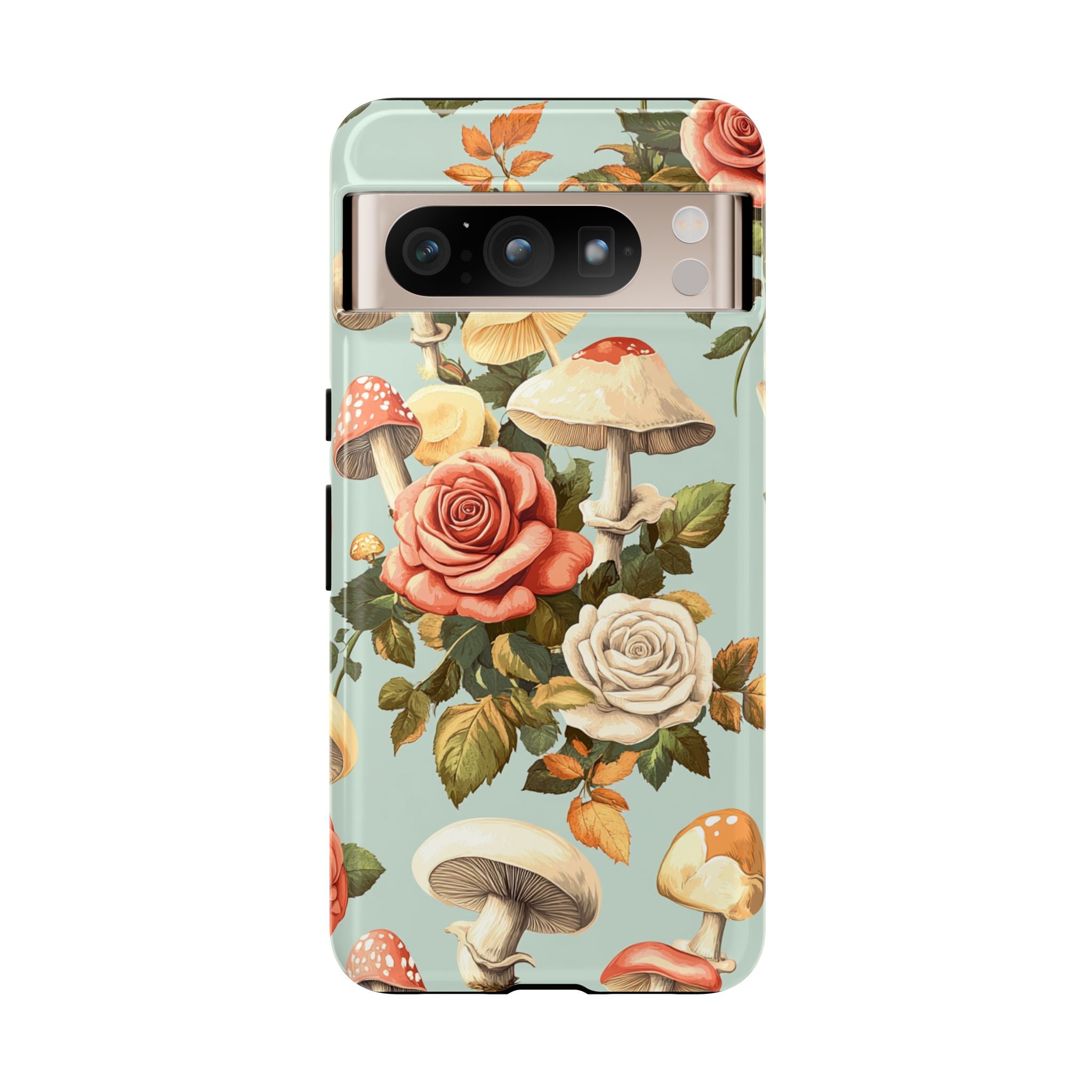 Floral Phone Case - Tough Cases with Mushroom and Rose