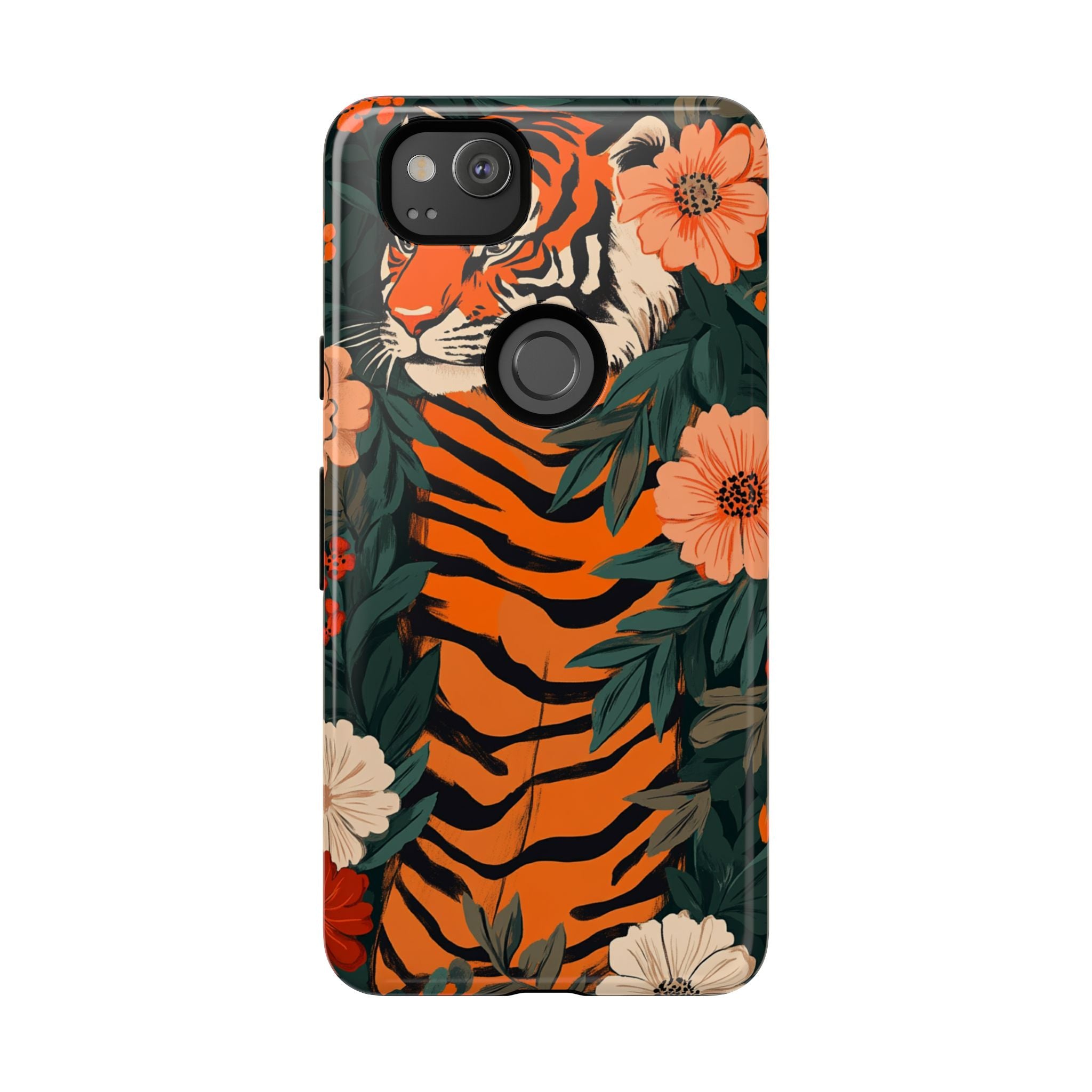 Tough Cases: Floral Tiger Phone Case