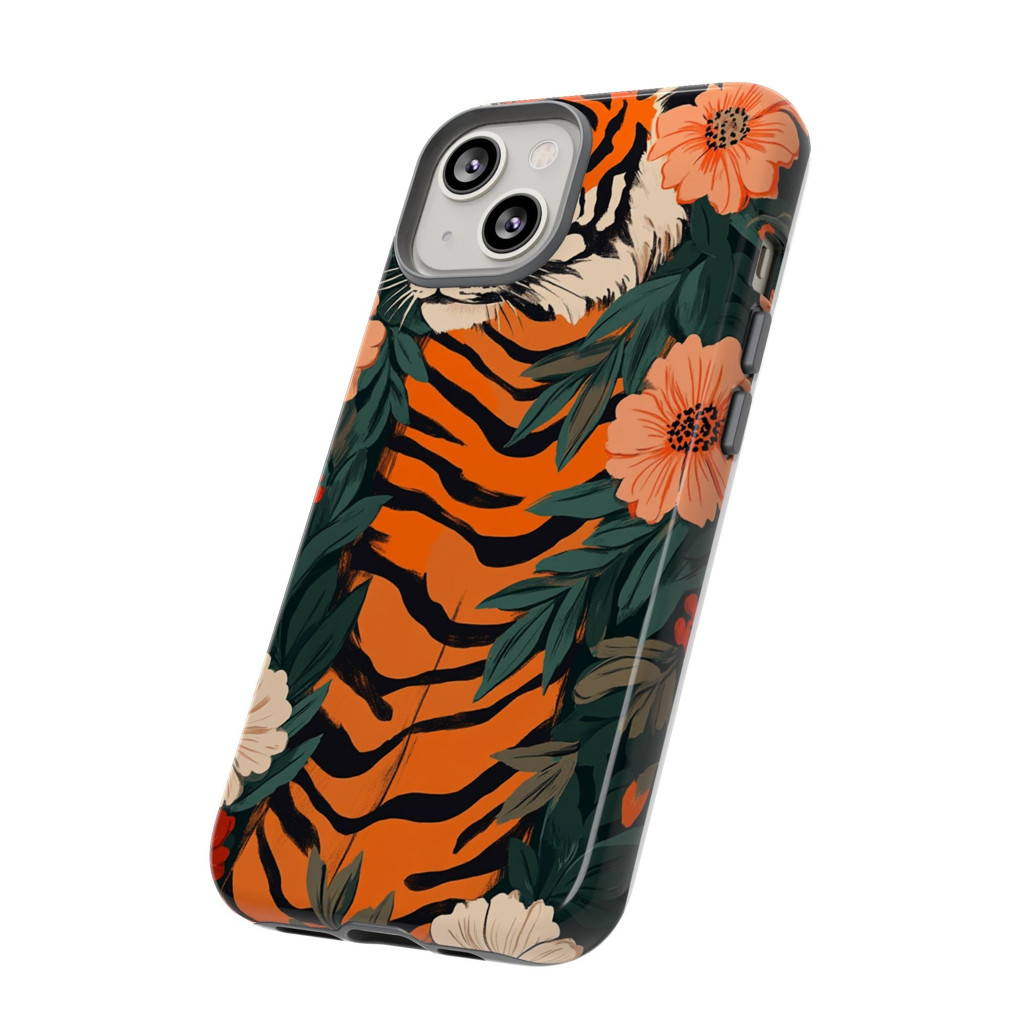 Tough Cases: Floral Tiger Phone Case