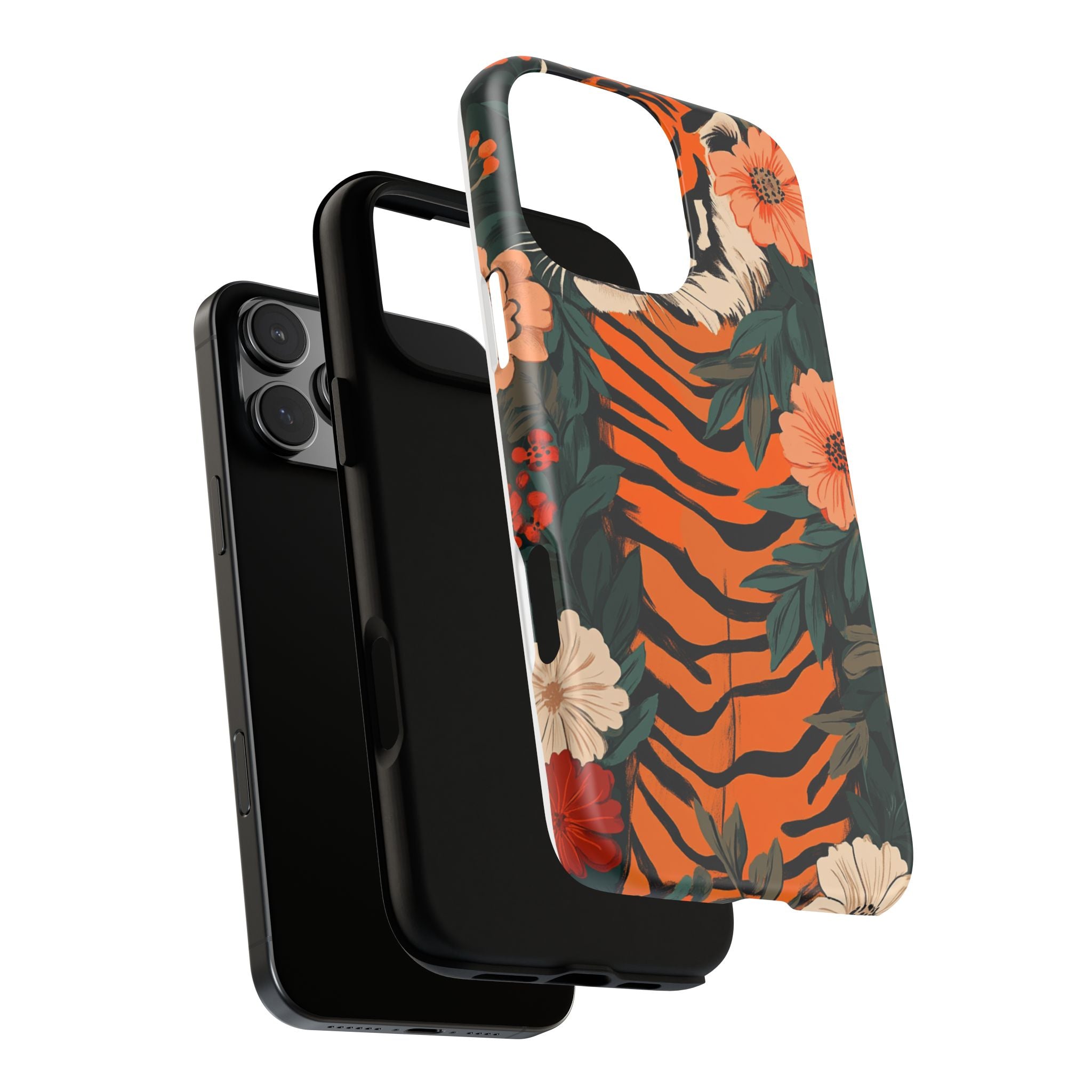 Tough Cases: Floral Tiger Phone Case