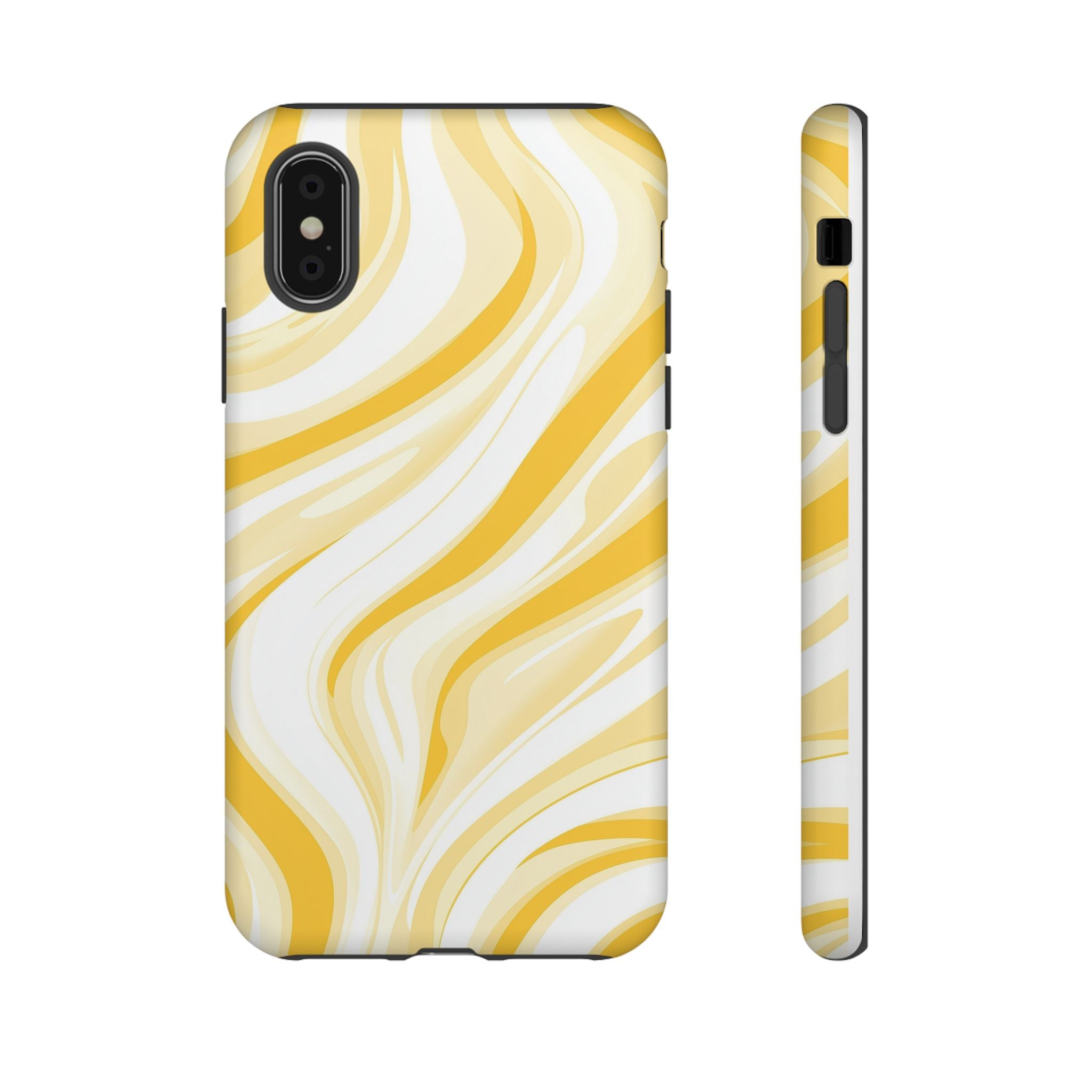 Stylish Phone Case with Yellow Marble Design