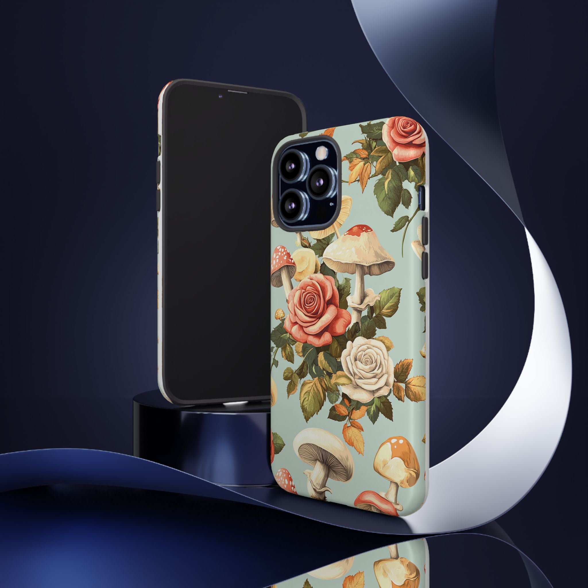 Floral Phone Case - Tough Cases with Mushroom and Rose