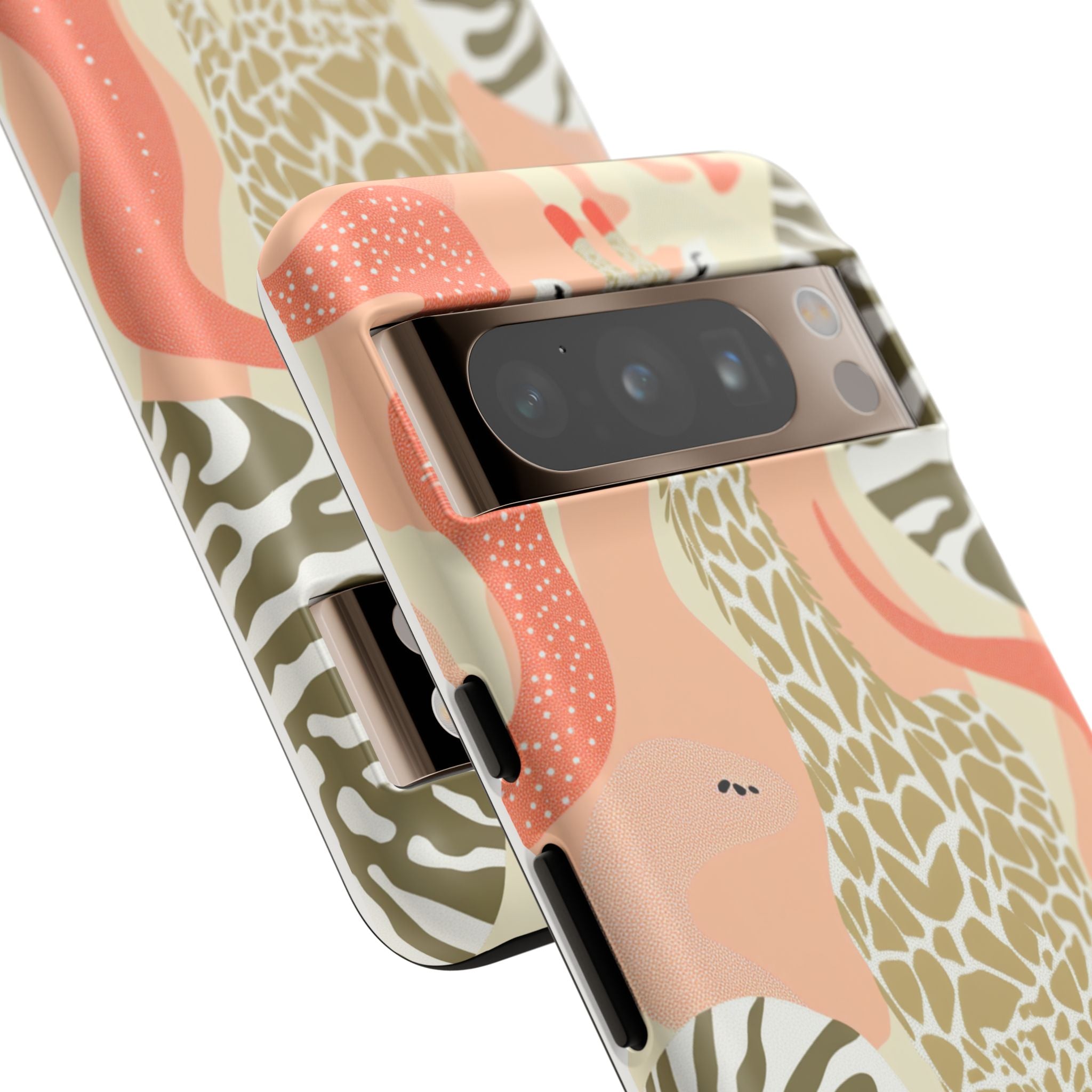 Stylish Phone Case with Giraffe and Abstract Design